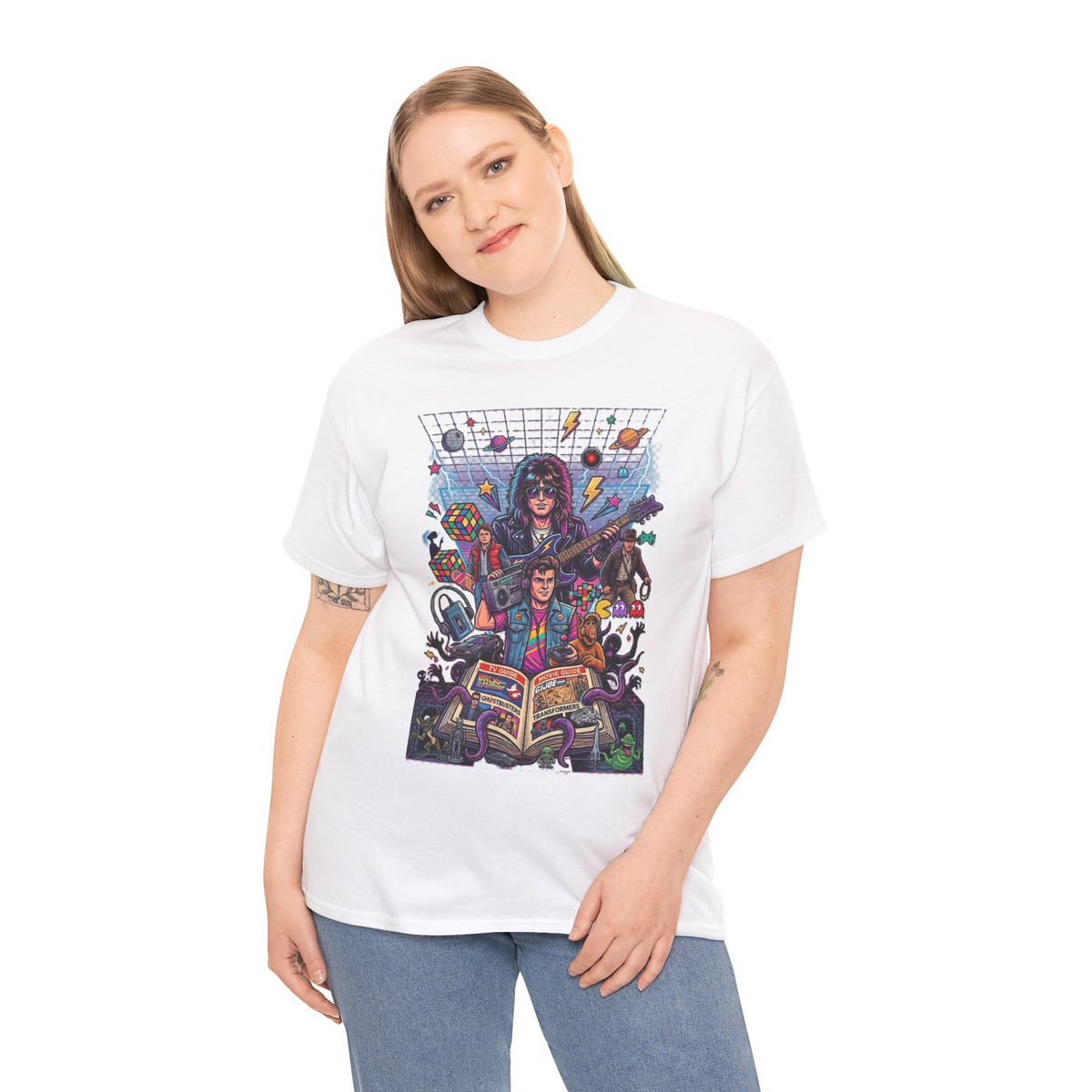 80s Retro TV & Movies Style Collage Unisex Tee