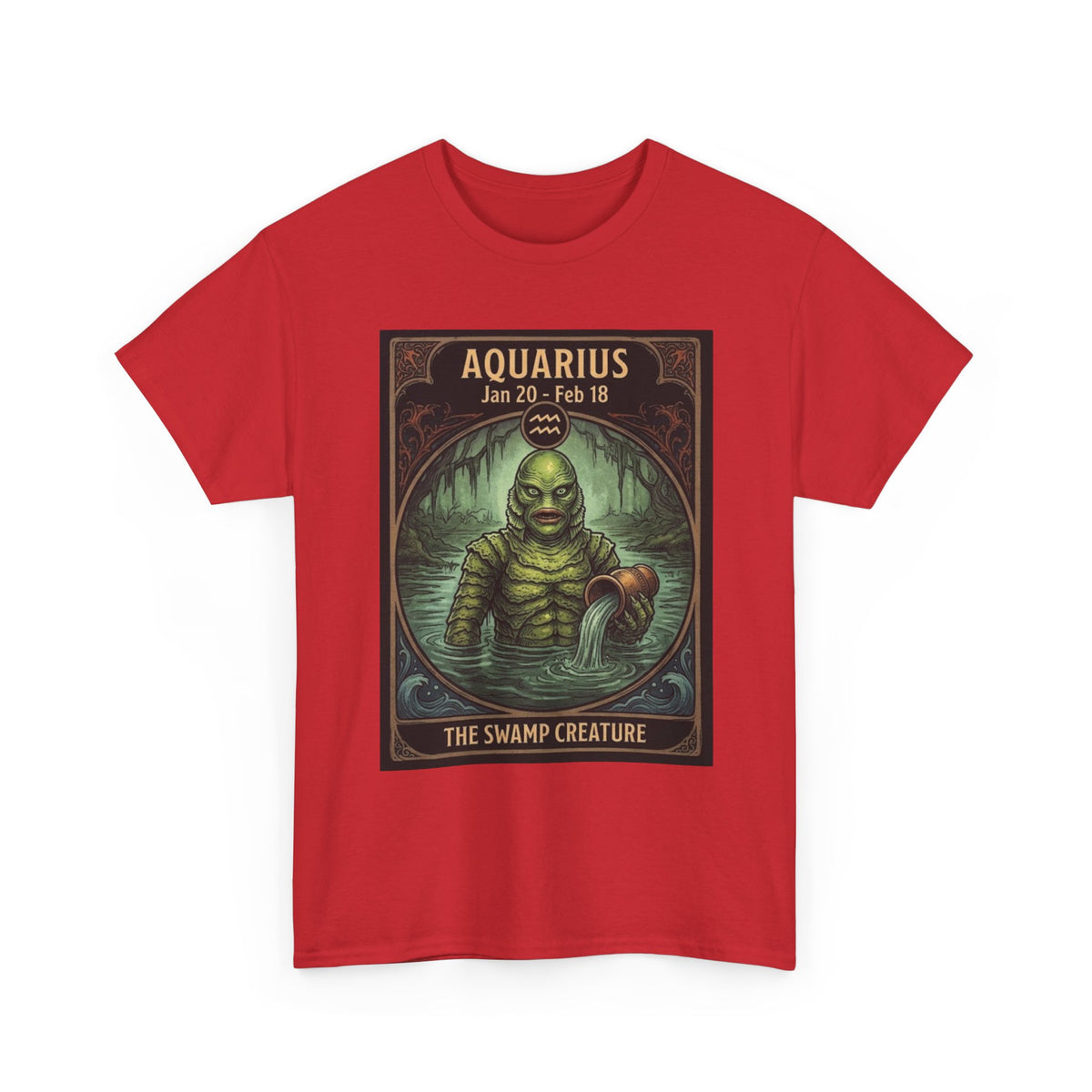 Aquarius The Swamp Creature T-Shirt | Halloween Zodiac Monster Poster