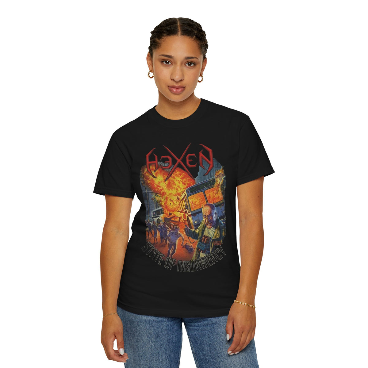 HeXen State Of Insurgency Artwork T-Shirt / American Thrash Metal Band Tee