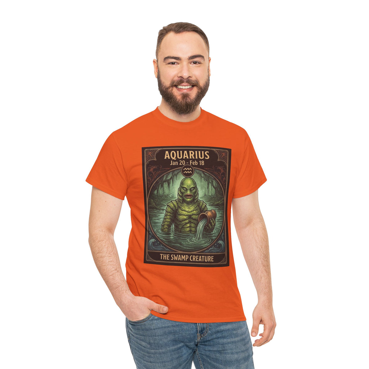Aquarius The Swamp Creature T-Shirt | Halloween Zodiac Monster Poster