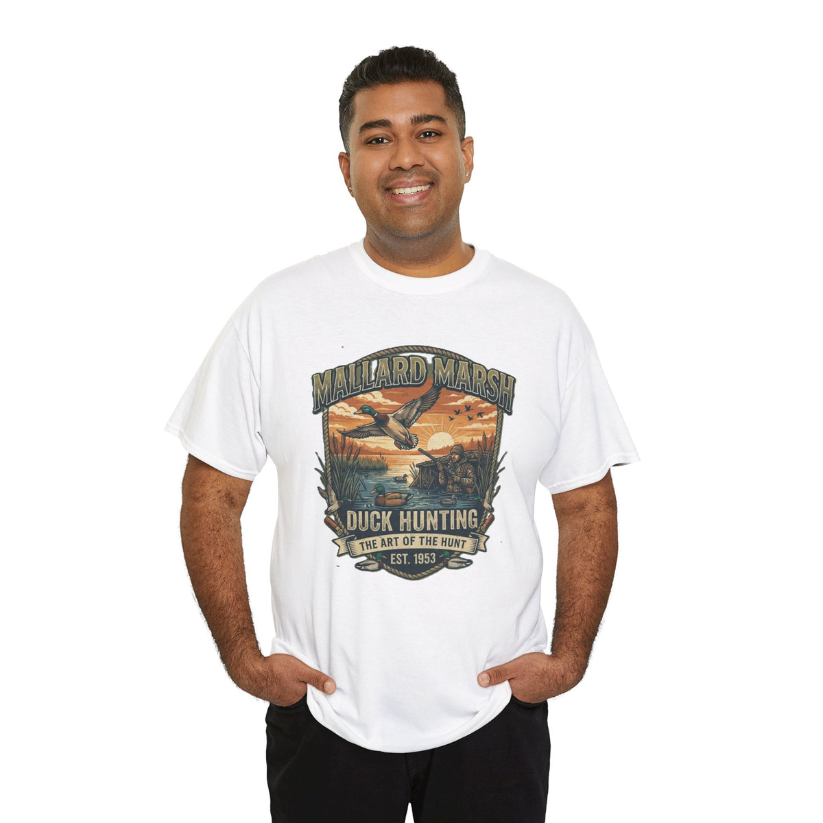 Mallard Marsh Duck Hunting Tee | Vintage Waterfowl Design