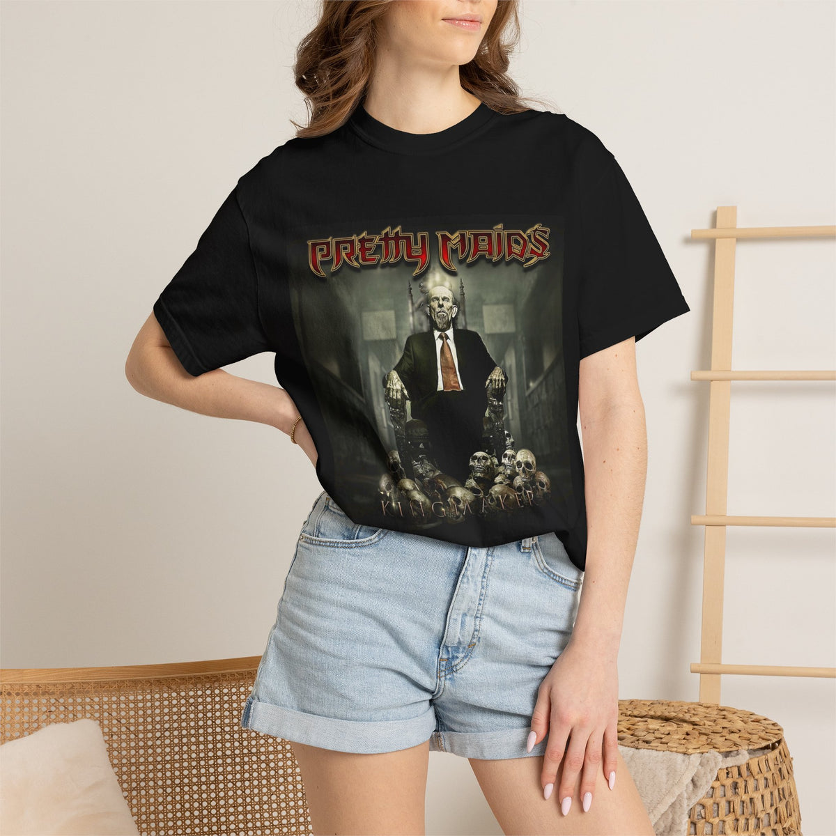 Pretty Maids Kingmaker Album Artwork T-Shirt | Heavy Metal Band Horror Graphic Tee