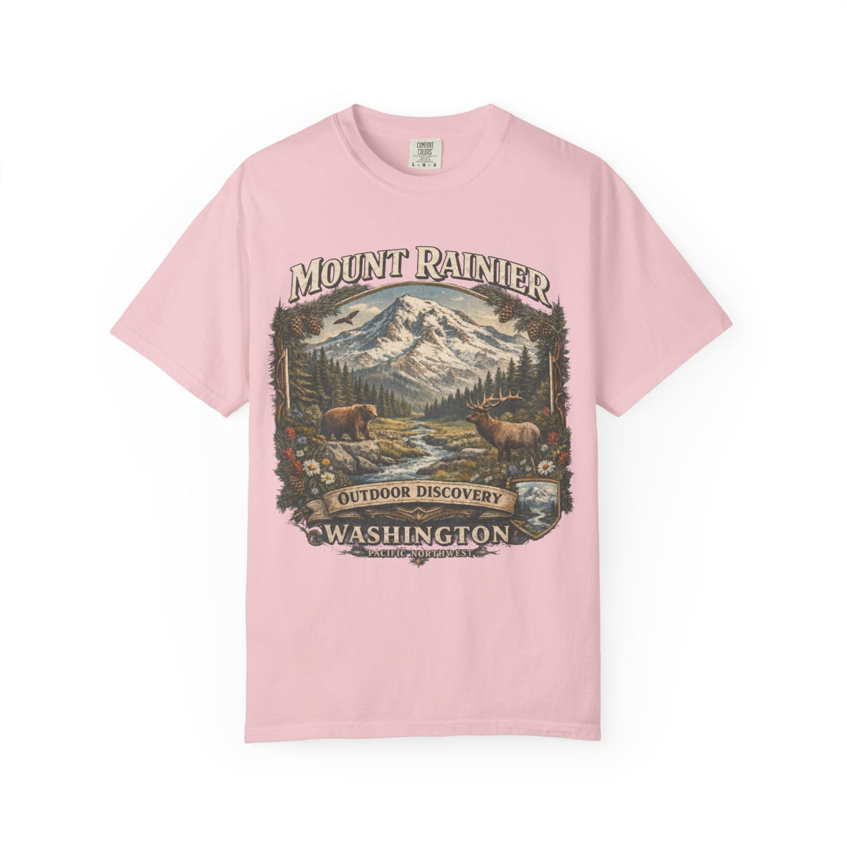 Camiseta del Monte Rainier, playera Comfort Colors de la naturaleza de Washington