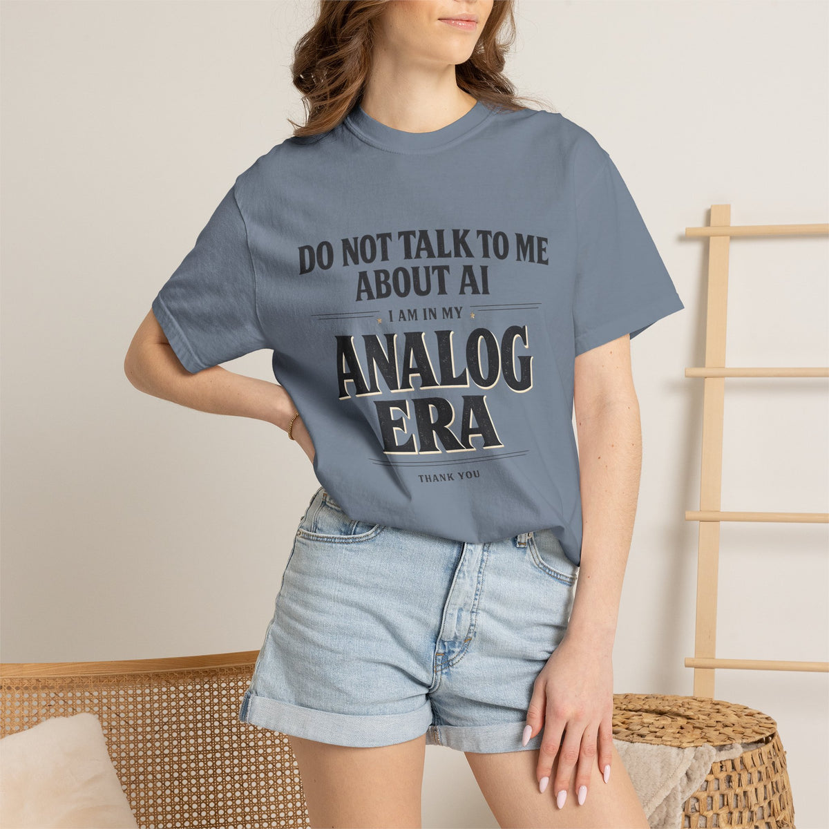 Do Not Talk To Me About AI Analog Era T-Shirt | Vintage Text Graphic Tee
