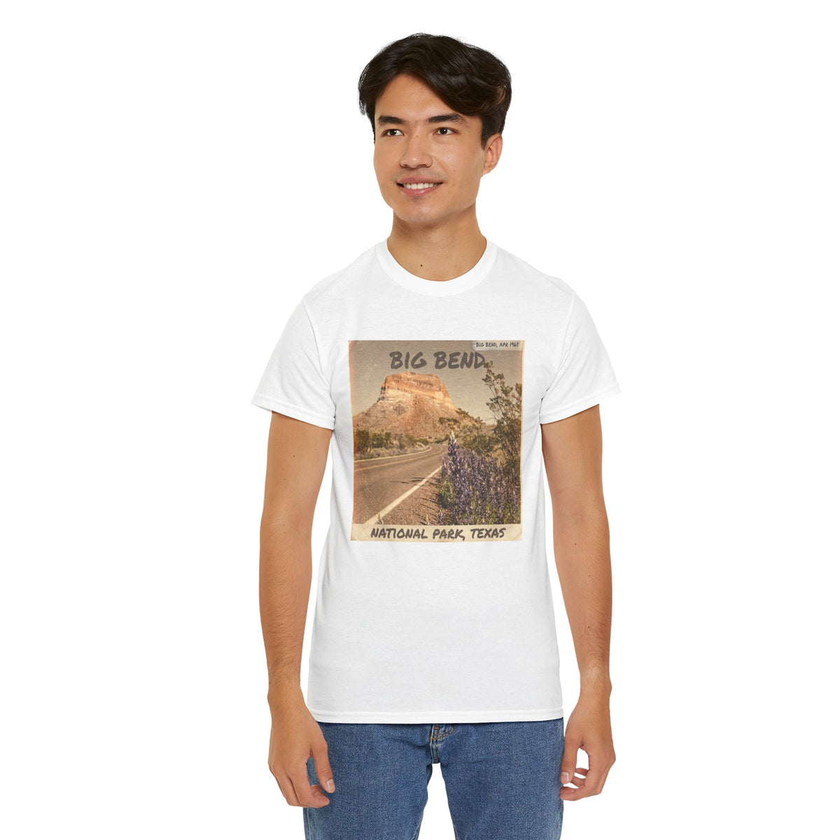Camiseta vintage con foto de carretera del Parque Nacional Big Bend | Paisaje desértico de Texas