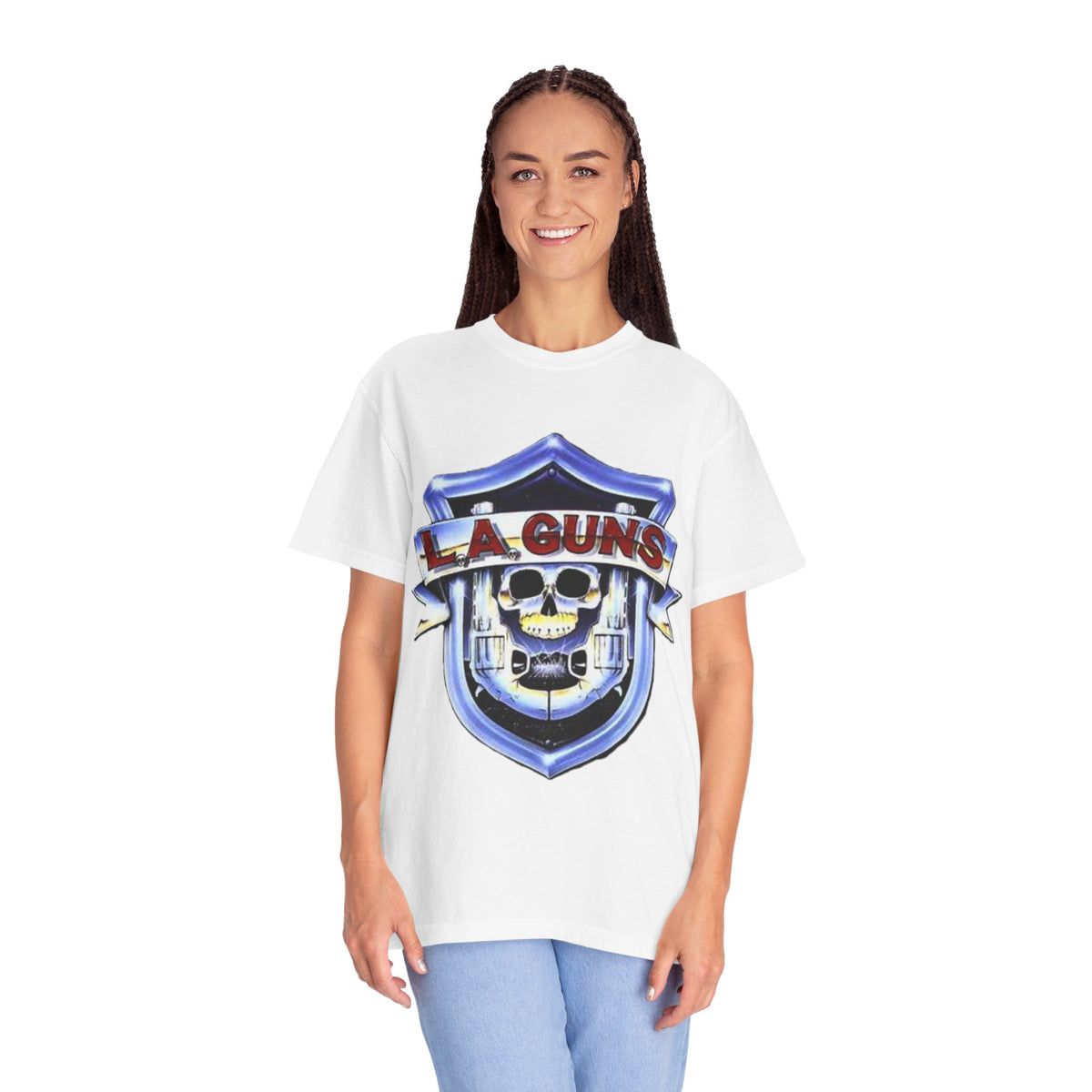 L.A Guns Skull Shield T-shirt | Hard Rock Band Logo Tee