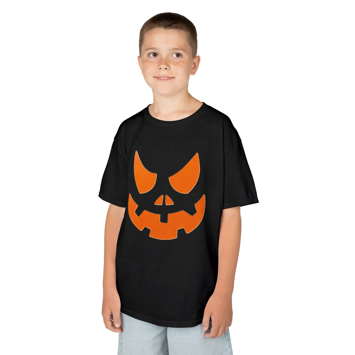 Jack-o'-Lantern Face Kids Tee | Halloween Pumpkin Shirt
