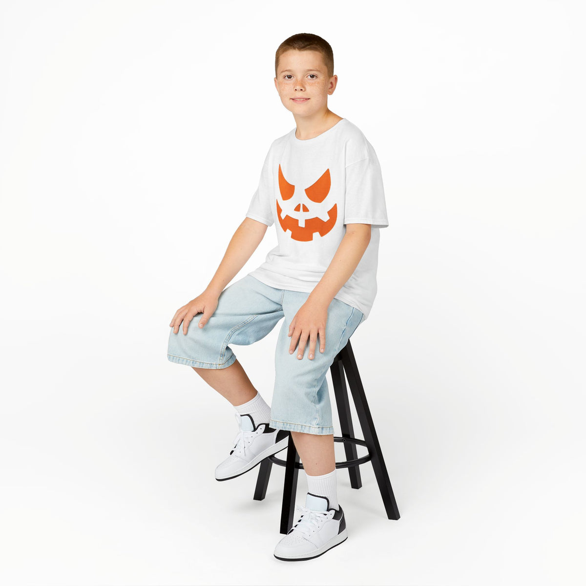 Jack-o'-Lantern Face Kids Tee | Halloween Pumpkin Shirt