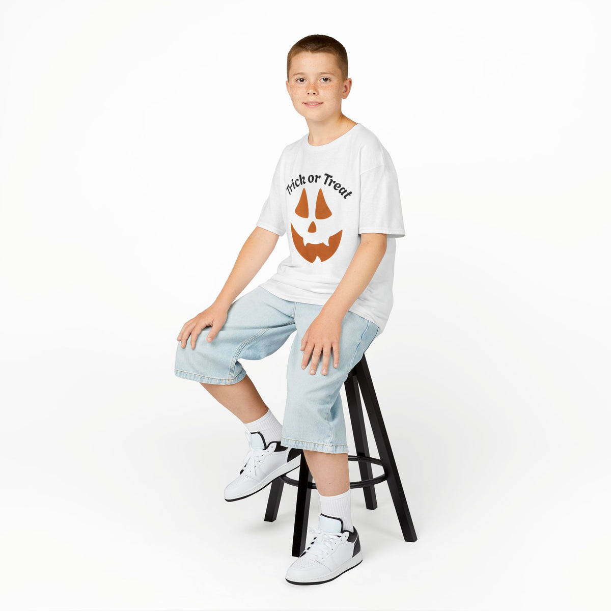 Trick or Treat Jack-o'-Lantern Kids Tee | Halloween Pumpkin Face