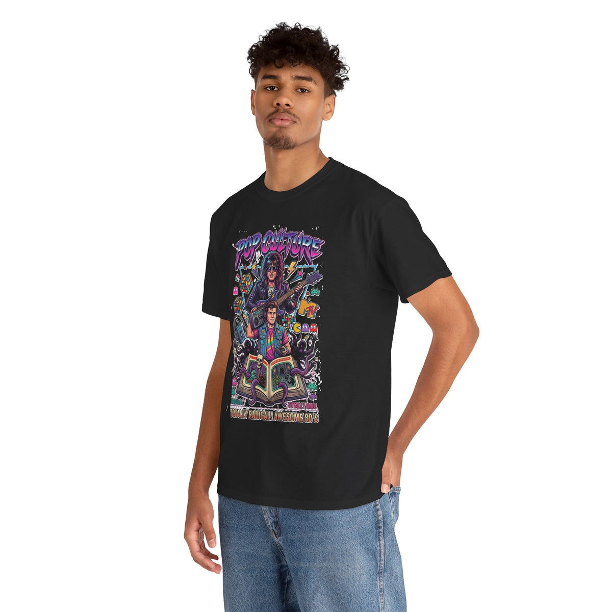 Camiseta con ilustración de banda de rock retro de los 80 | Gráfico de fantasía con guitarra vintage