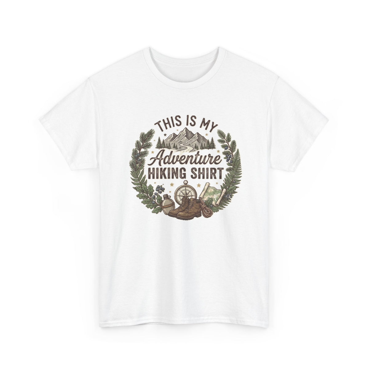This Is My Adventure Hiking Shirt Tee | Mountain Compass Nature Design
