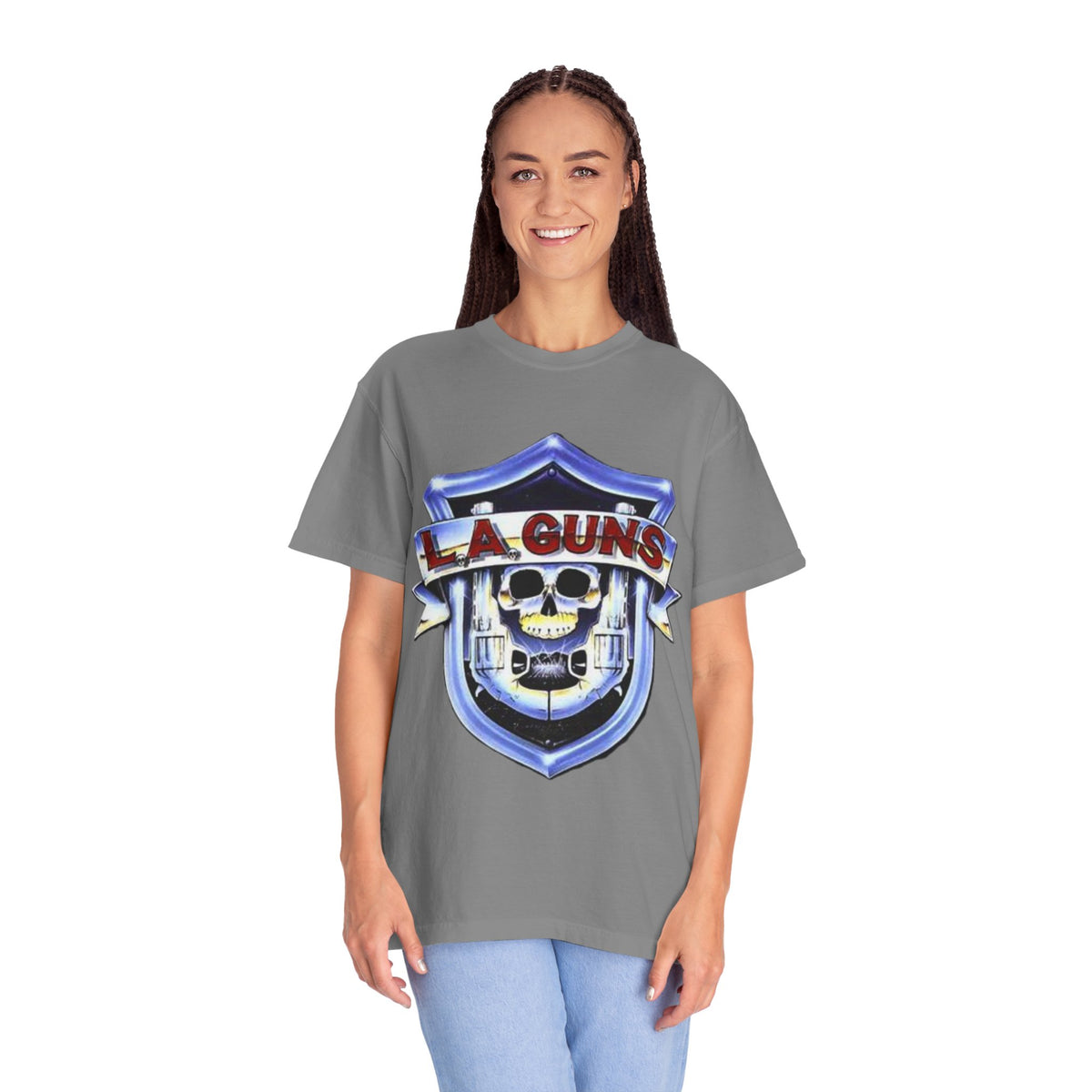 L.A Guns Skull Shield T-shirt | Hard Rock Band Logo Tee