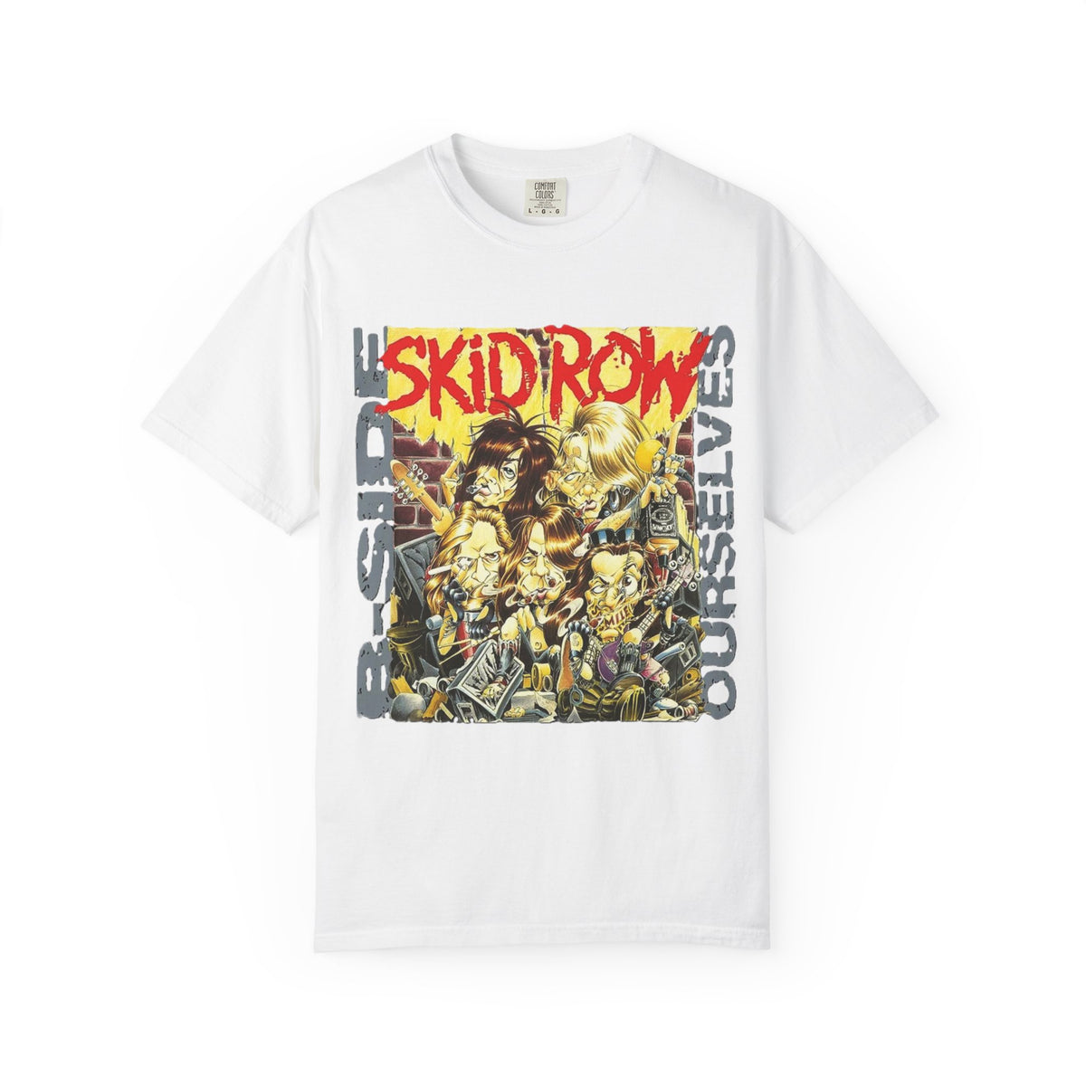Skid Row B-side Ourselves Graphic T-shirt | Hard Rock Heavy Metal Band Album Artwork Tee