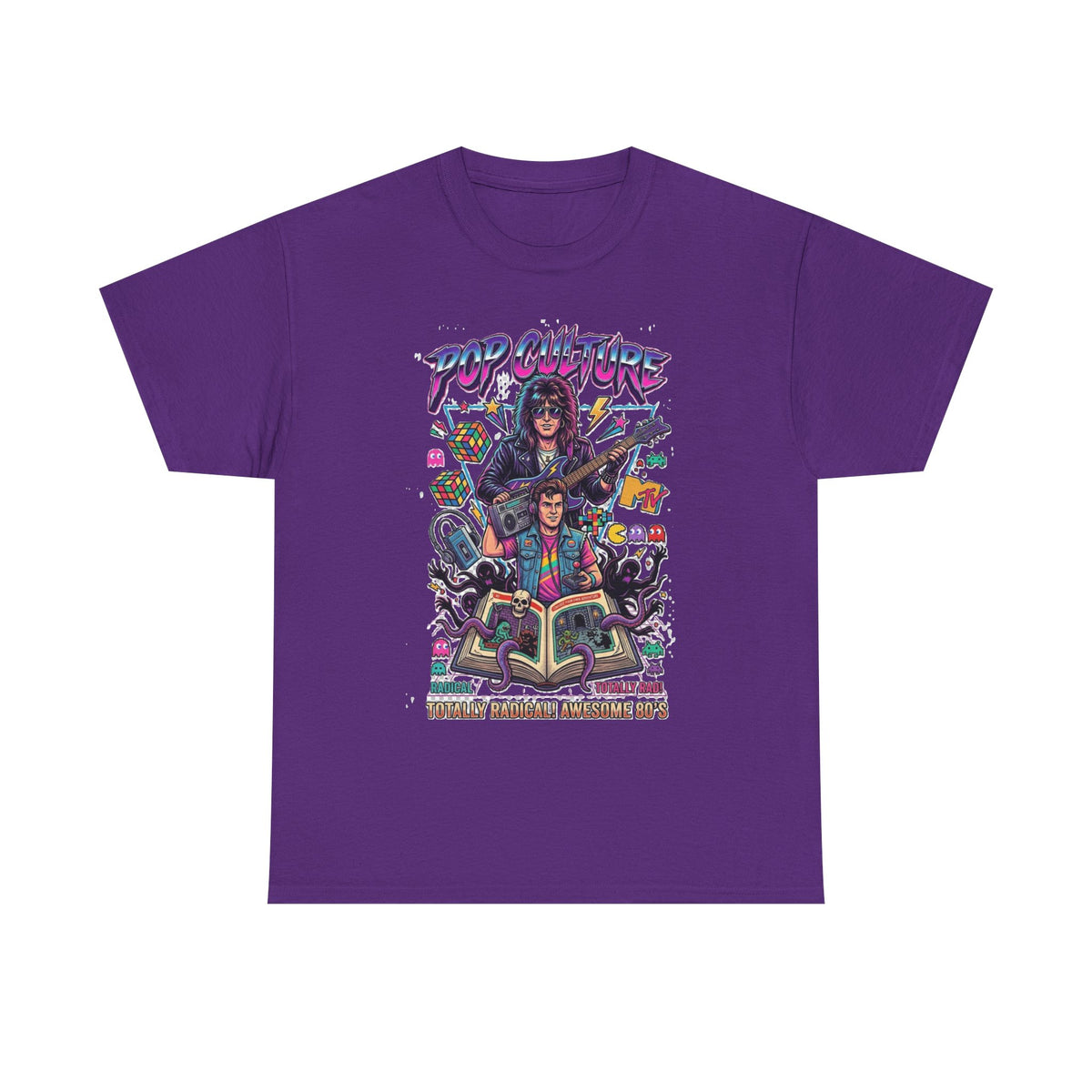 Camiseta con ilustración de banda de rock retro de los 80 | Gráfico de fantasía con guitarra vintage
