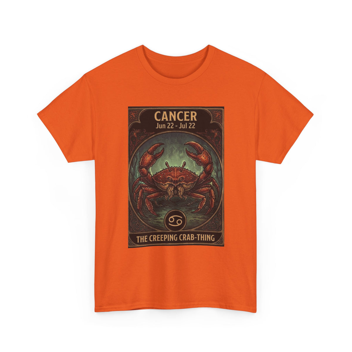 Camiseta con ilustración del cangrejo del zodiaco Cáncer | Diseño de póster de astrología para Halloween