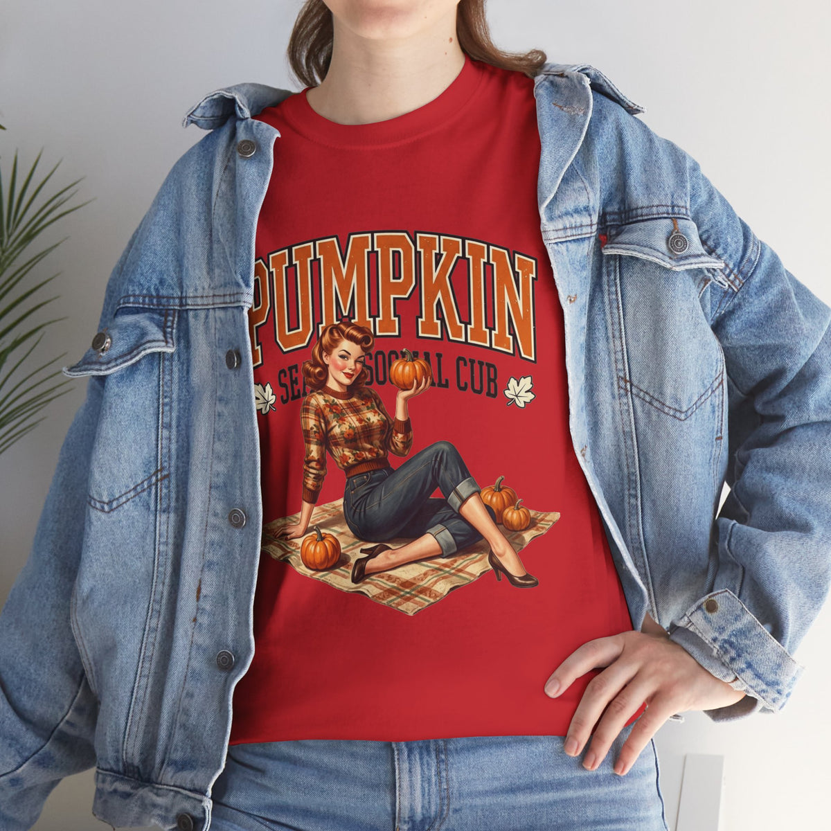 Pumpkin Seasonal Pinup Tee | Fall Pumpkin Patch Retro Graphic