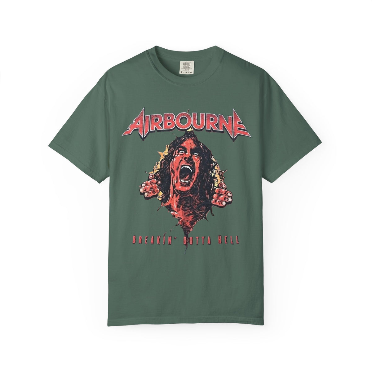 T-shirt Airbourne Breakin' Outta Hell Screaming Face | T-shirt graphique de groupe de rock