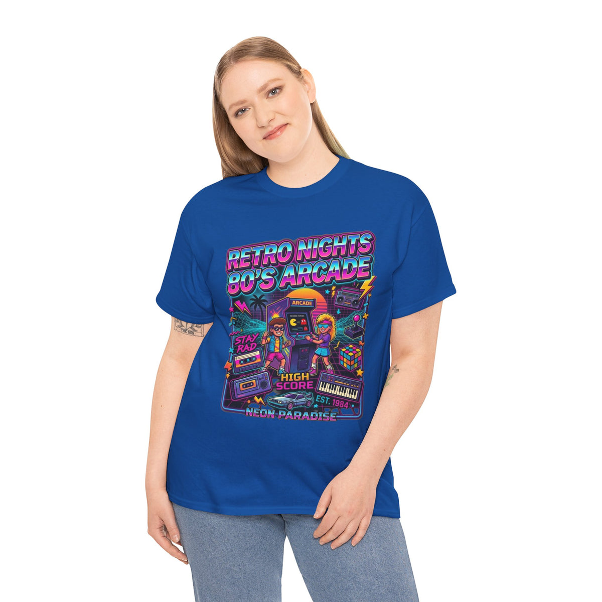 Retro Nights 80s Arcade Tee | Vaporwave Neon Gaming Graphic Shirt