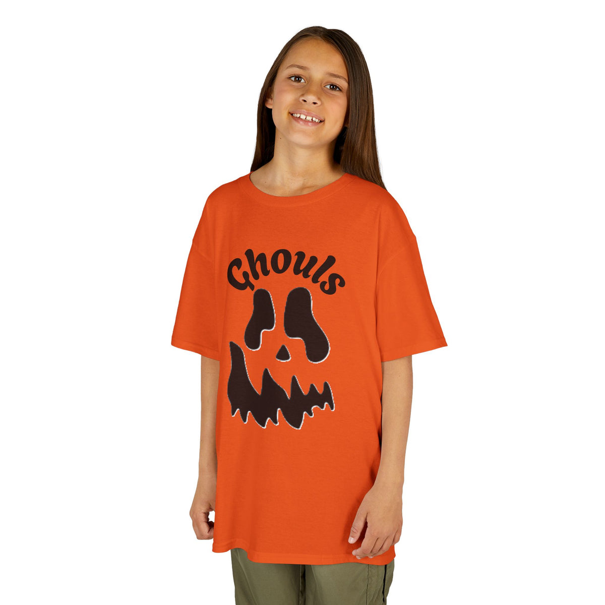 Ghouls Skull Kids Tee | Halloween Spooky Pumpkin Face