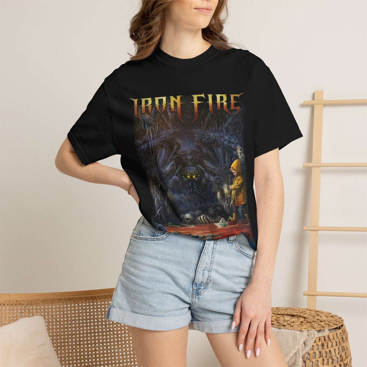 Iron Fire Beyond the Void album art T-Shirt | Danish heavy metal band tee