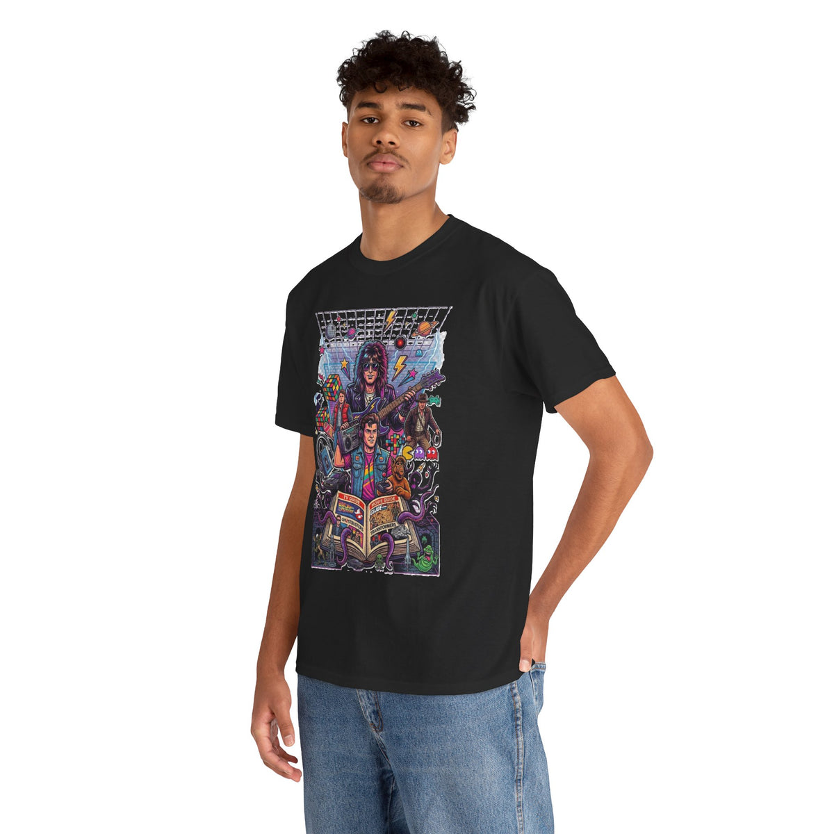 80s Retro TV & Movies Style Collage Unisex Tee
