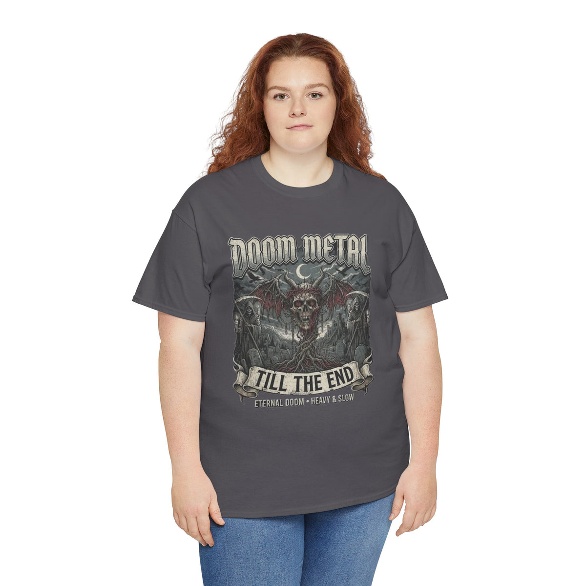 Doom Metal Till The End Double Sided T-Shirt | Doom Metal Band Logos Tee