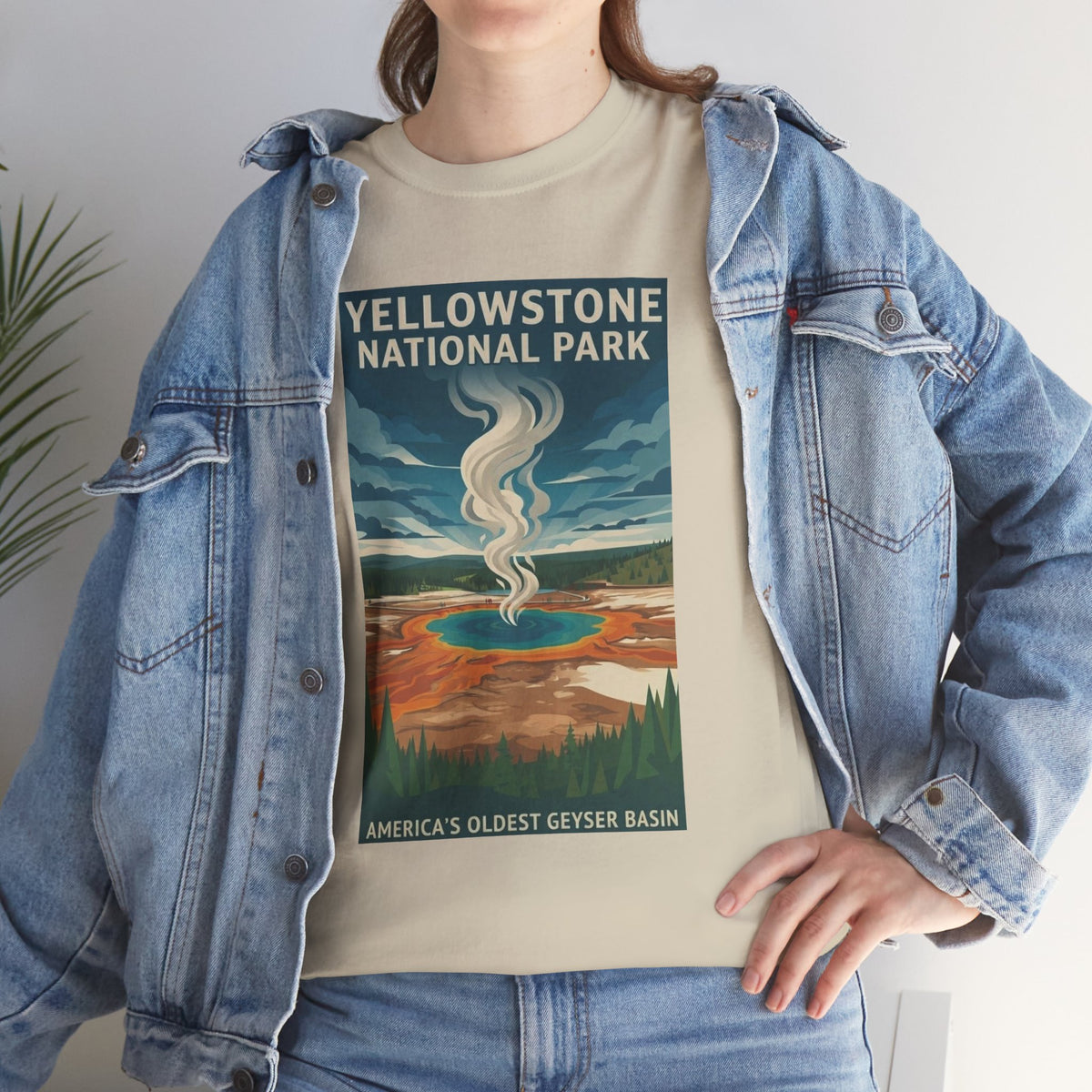 Camiseta con póster de géiser del Parque Nacional de Yellowstone | Camiseta de viaje a parques nacionales