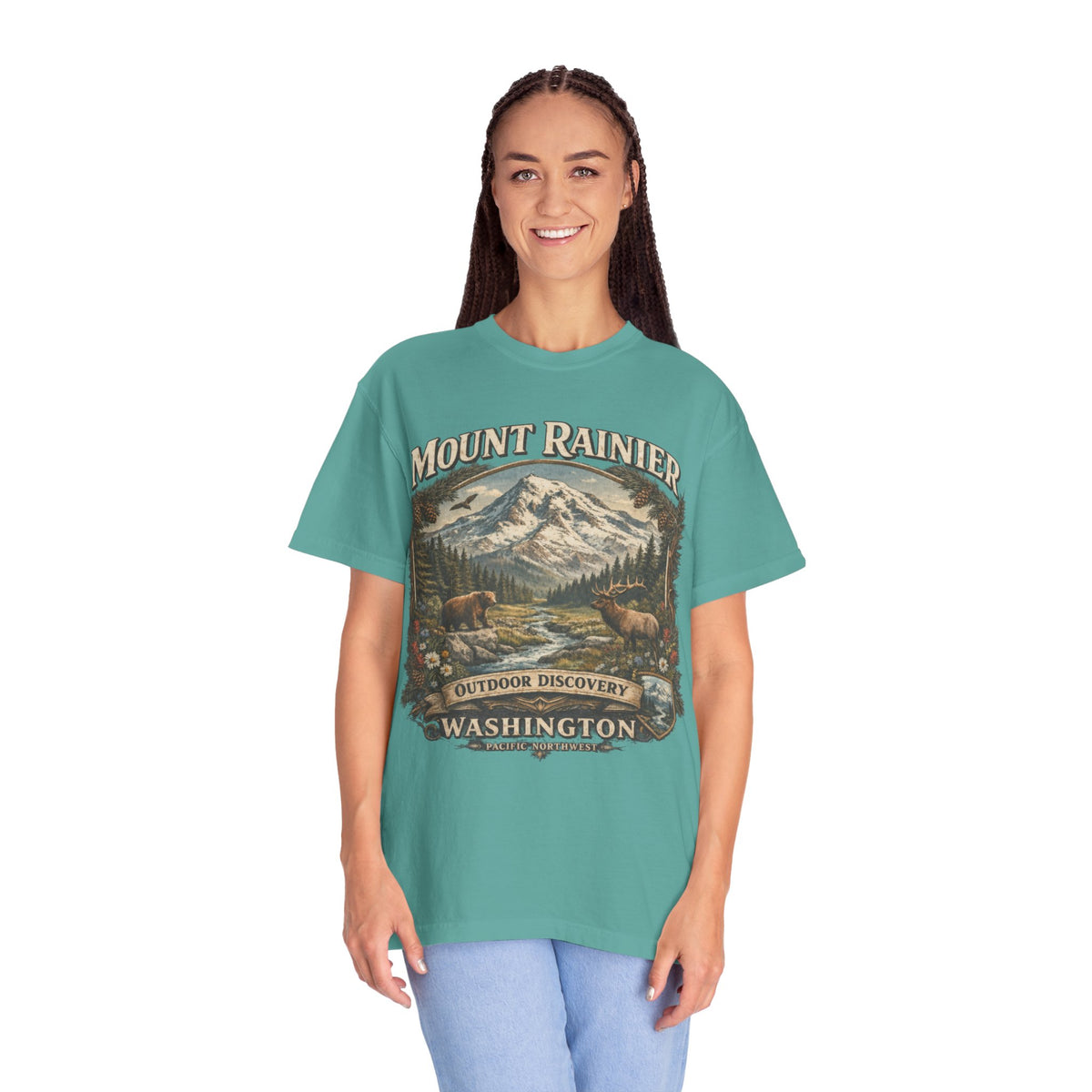 Camiseta del Monte Rainier, playera Comfort Colors de la naturaleza de Washington