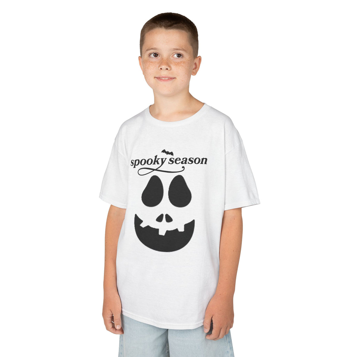 Camiseta infantil "Spooky Season" con Jack-o'-Lantern | Camiseta de calabaza de Halloween