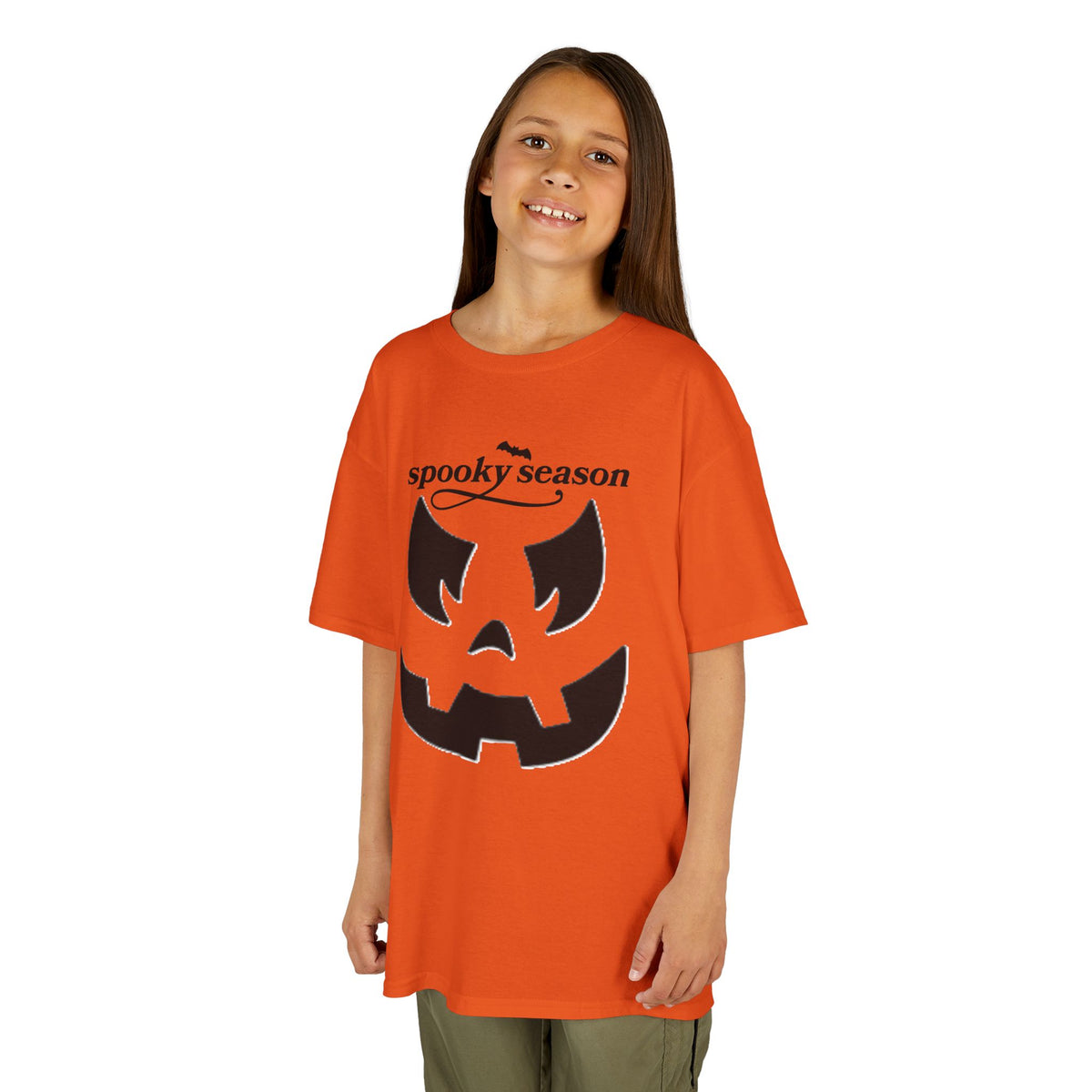 Spooky Season Pumpkin Face Kids Tee | Halloween Jack-o'-Lantern Shirt