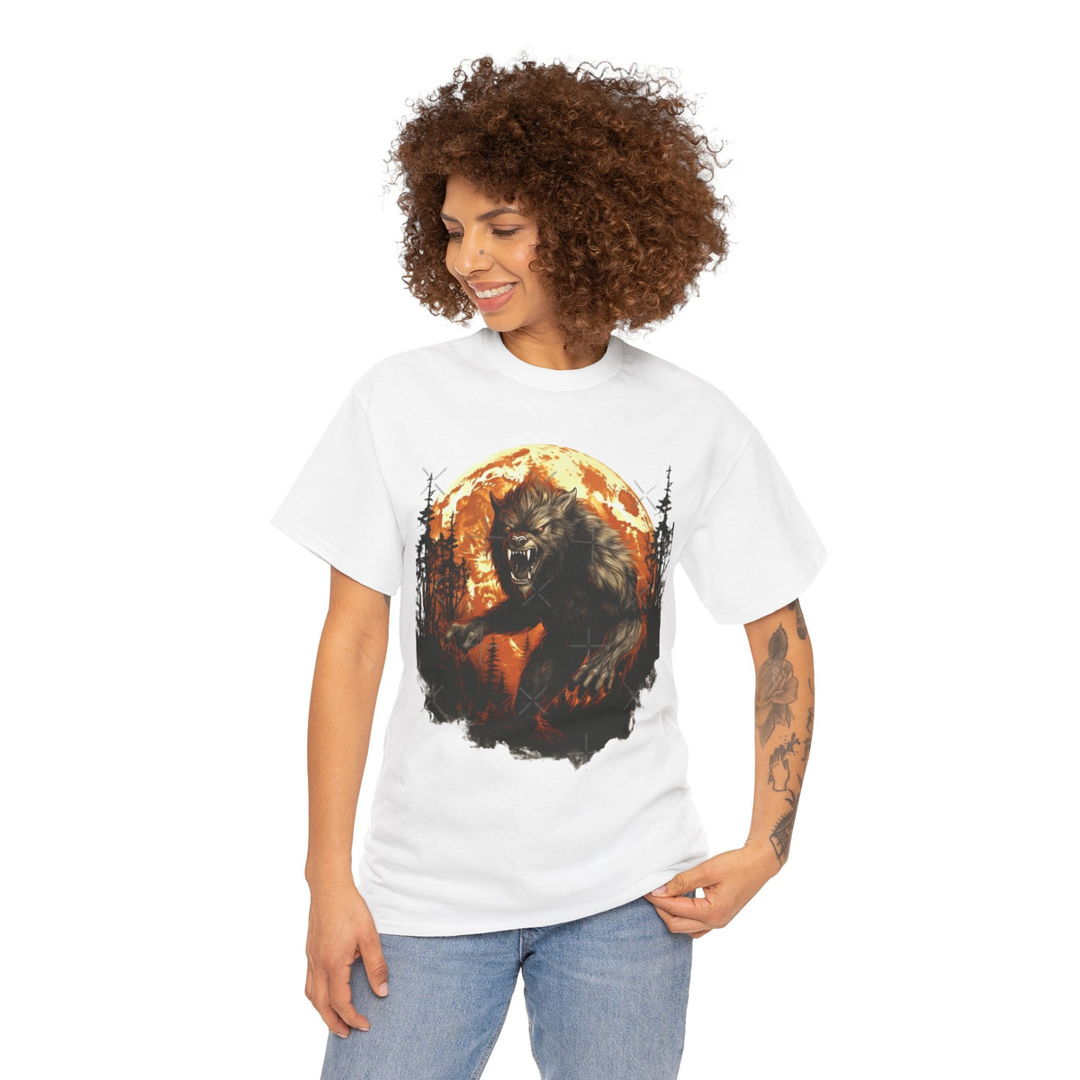 Howling Werewolf T-Shirt | Full Moon Horror Forest Tee
