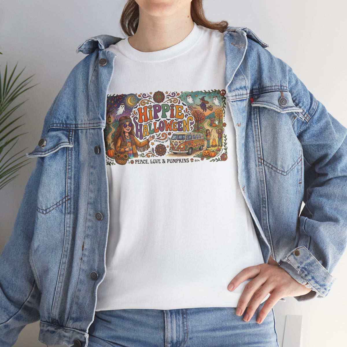 T-shirt graphique psychédélique nature hippie / T-shirt Halloween hippie