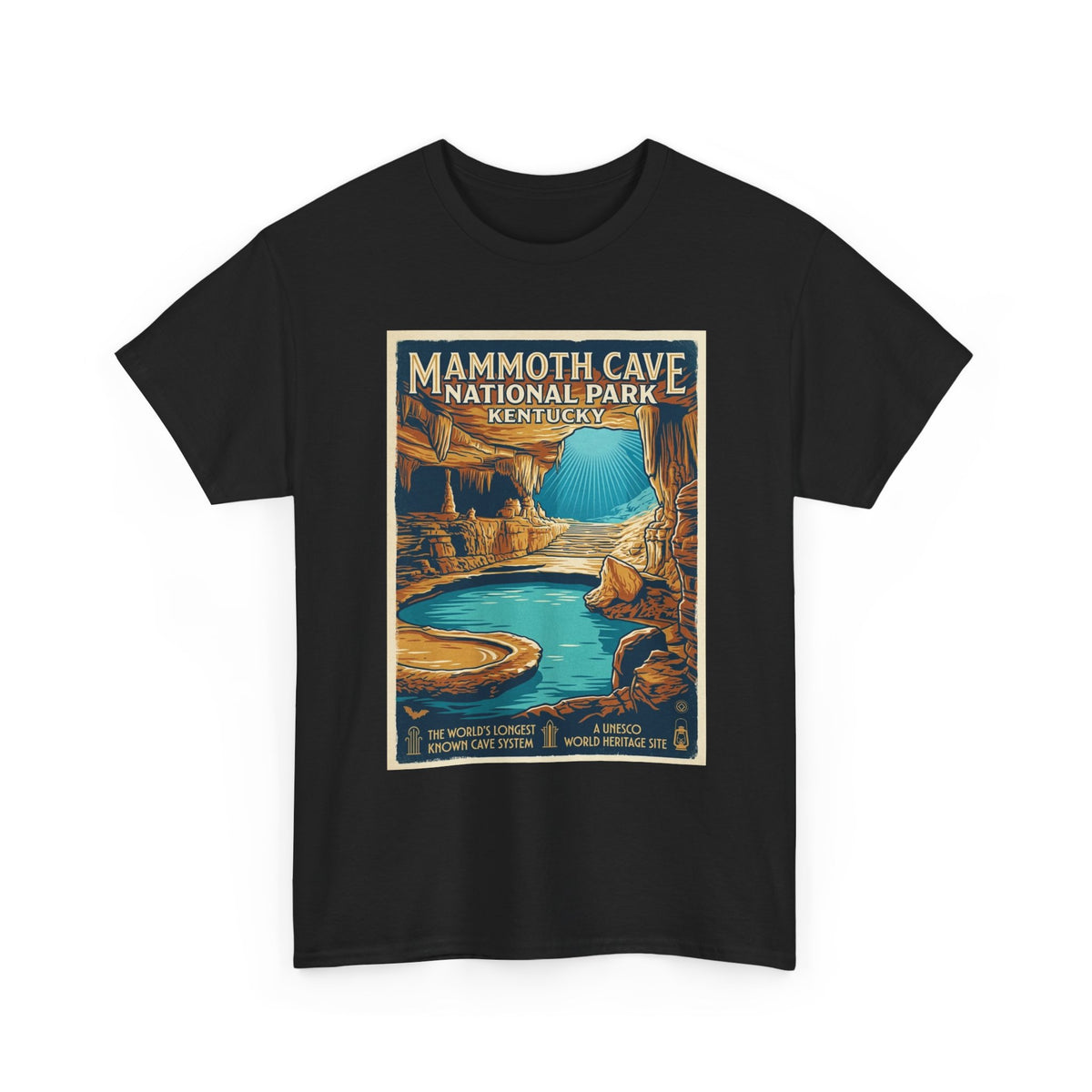 Mammoth Cave National Park Vintage Poster T-Shirt | Kentucky Cave Artwork
