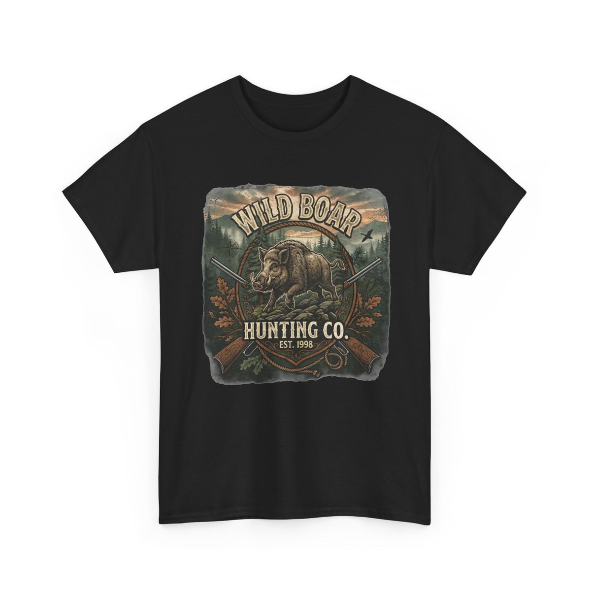 T-shirt Wild Boar Hunting Co. | Tee-shirt vintage à motif chasse en plein air