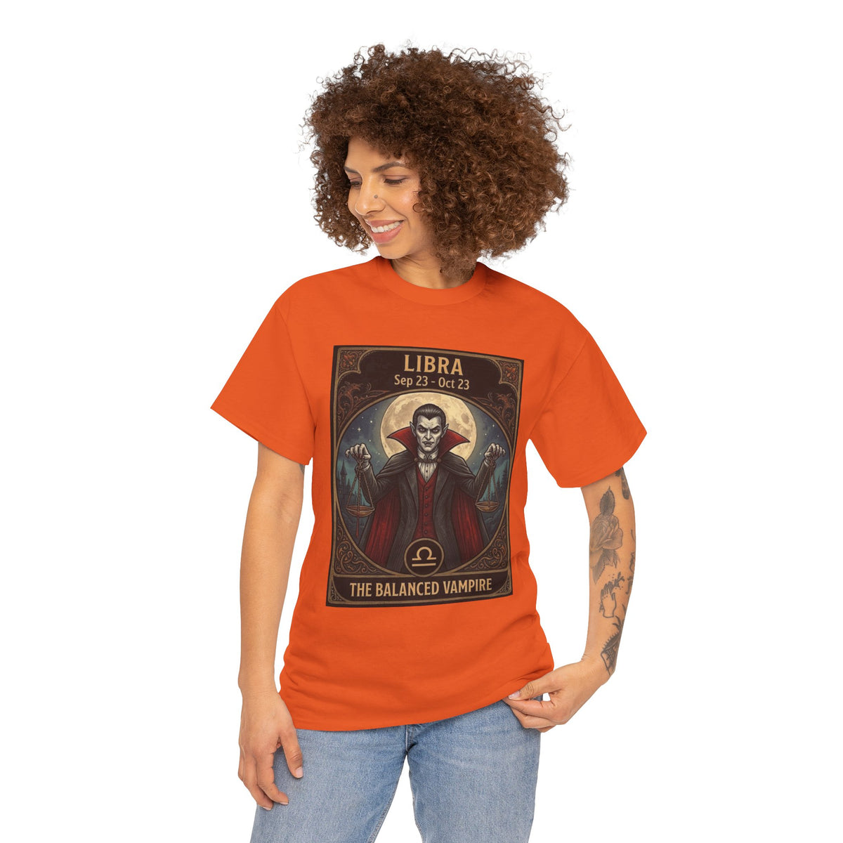 Camiseta de Libra, el vampiro equilibrado | Halloween Astrología Zodíaco Vampiro