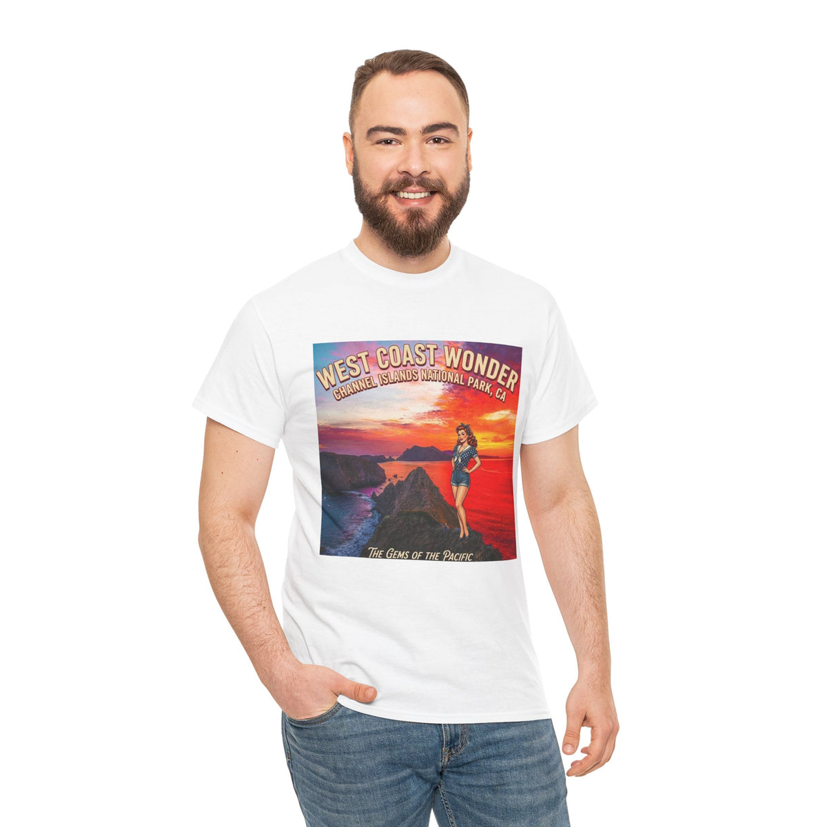 Channel Islands National Park California graphic tee | California sunset vintage poster