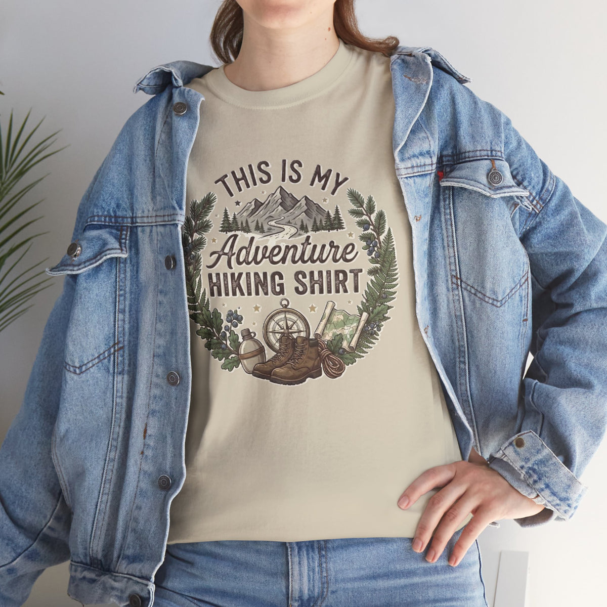 This Is My Adventure Hiking Shirt Tee | Mountain Compass Nature Design