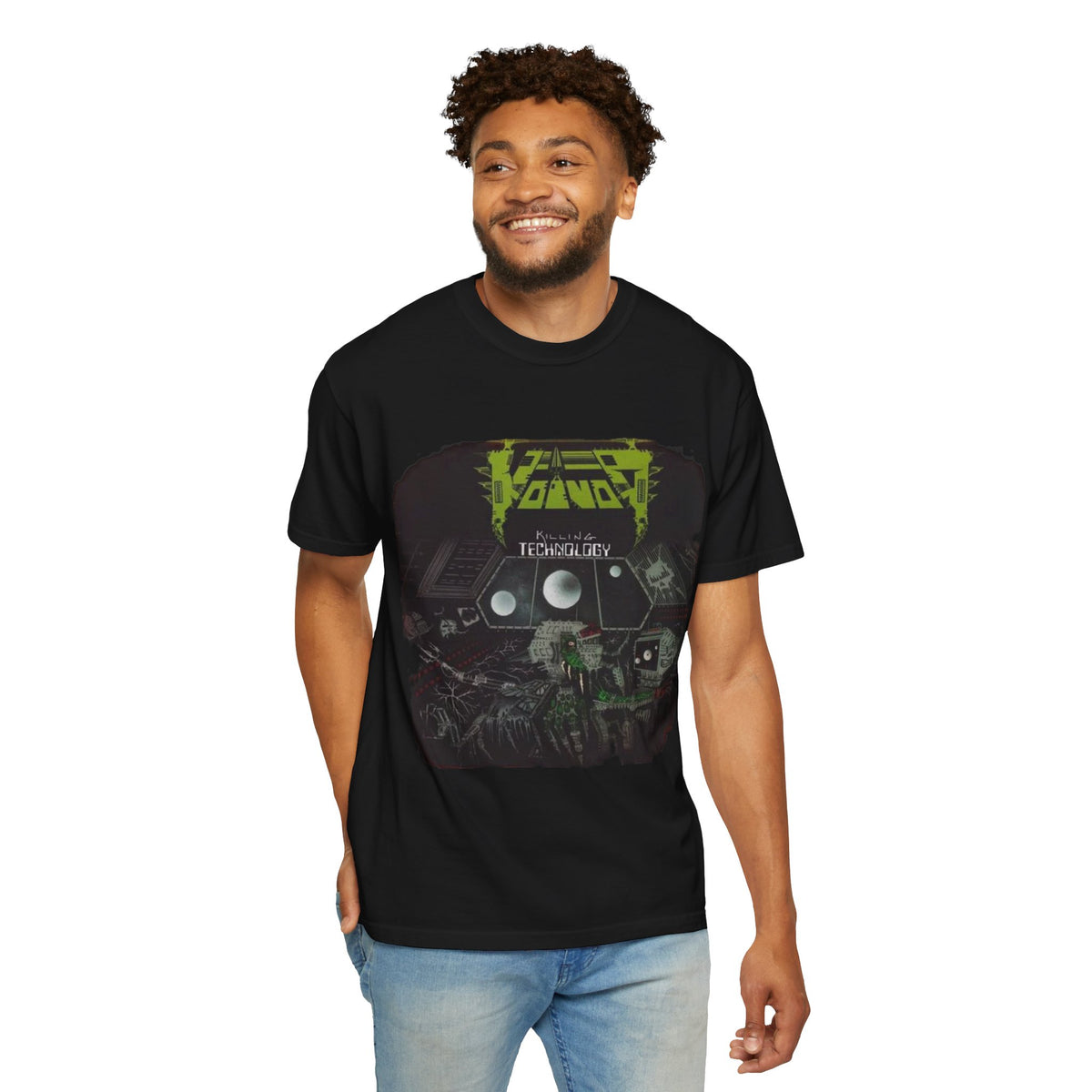 T-shirt pochette d'album Killing Technology de Voivod | Tee-shirt graphique rétro tech du groupe de thrash metal canadien