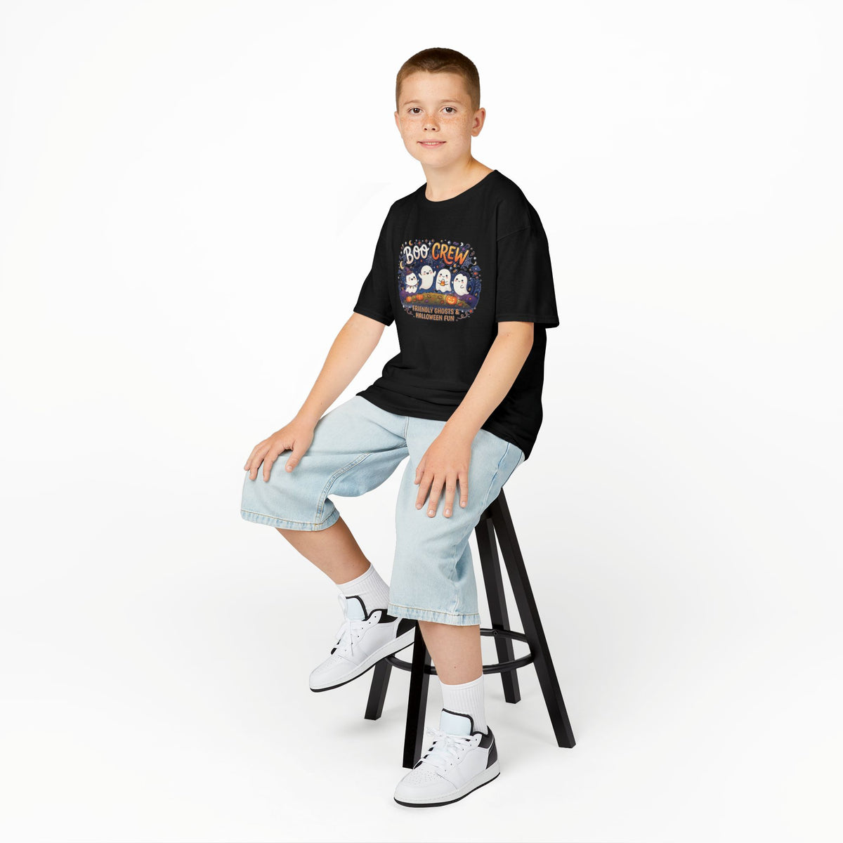 Boo Crew Ghosts Kids Tee | Halloween Pumpkin Patch Illustration