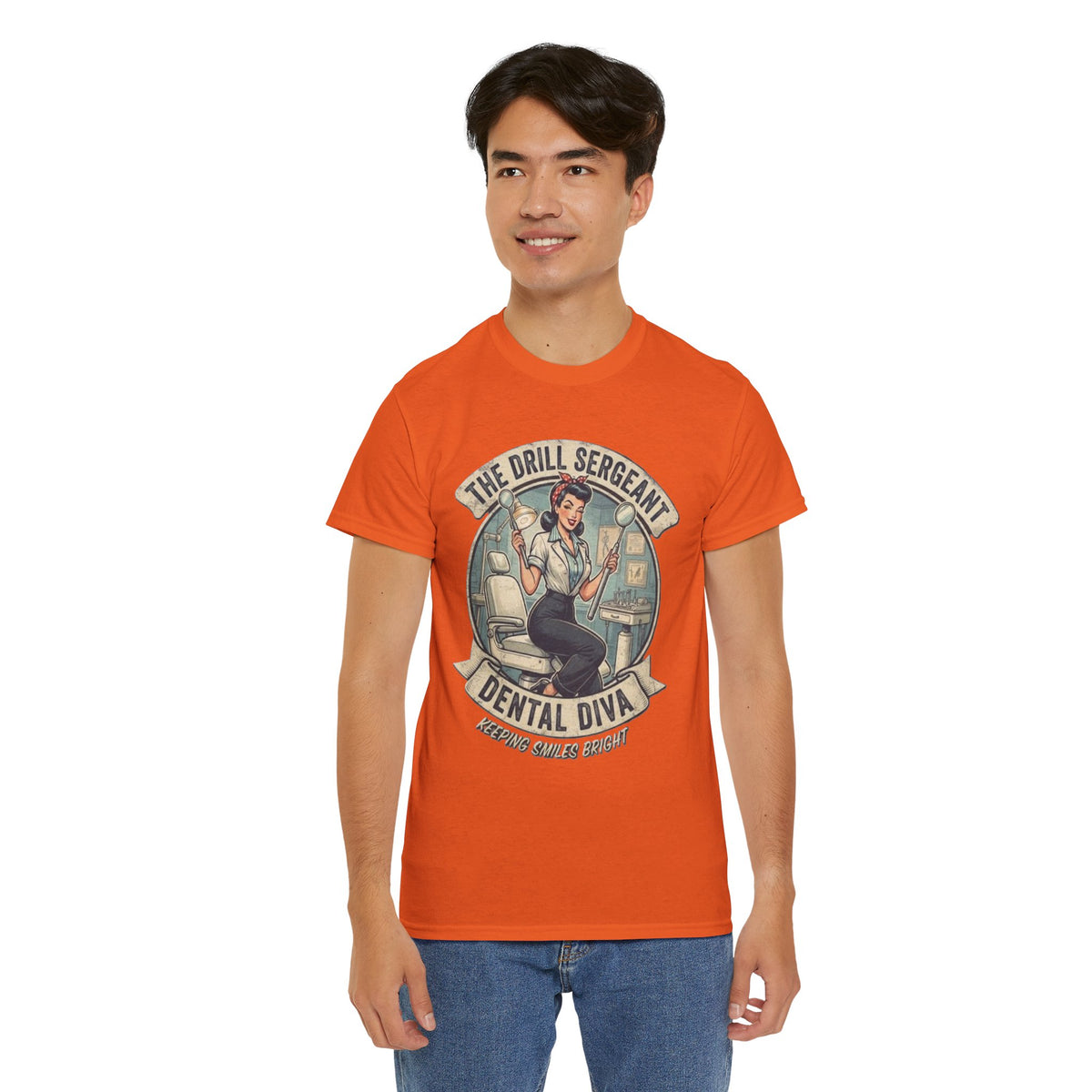 Drill Sergeant Dental Diva T-Shirt | Retro Pinup Dentist Graphic
