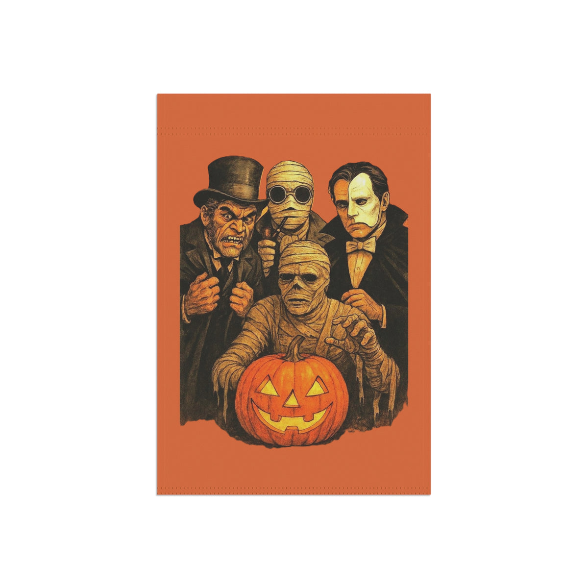 Classic Movie Monsters Pumpkin Garden Flag | House Banner