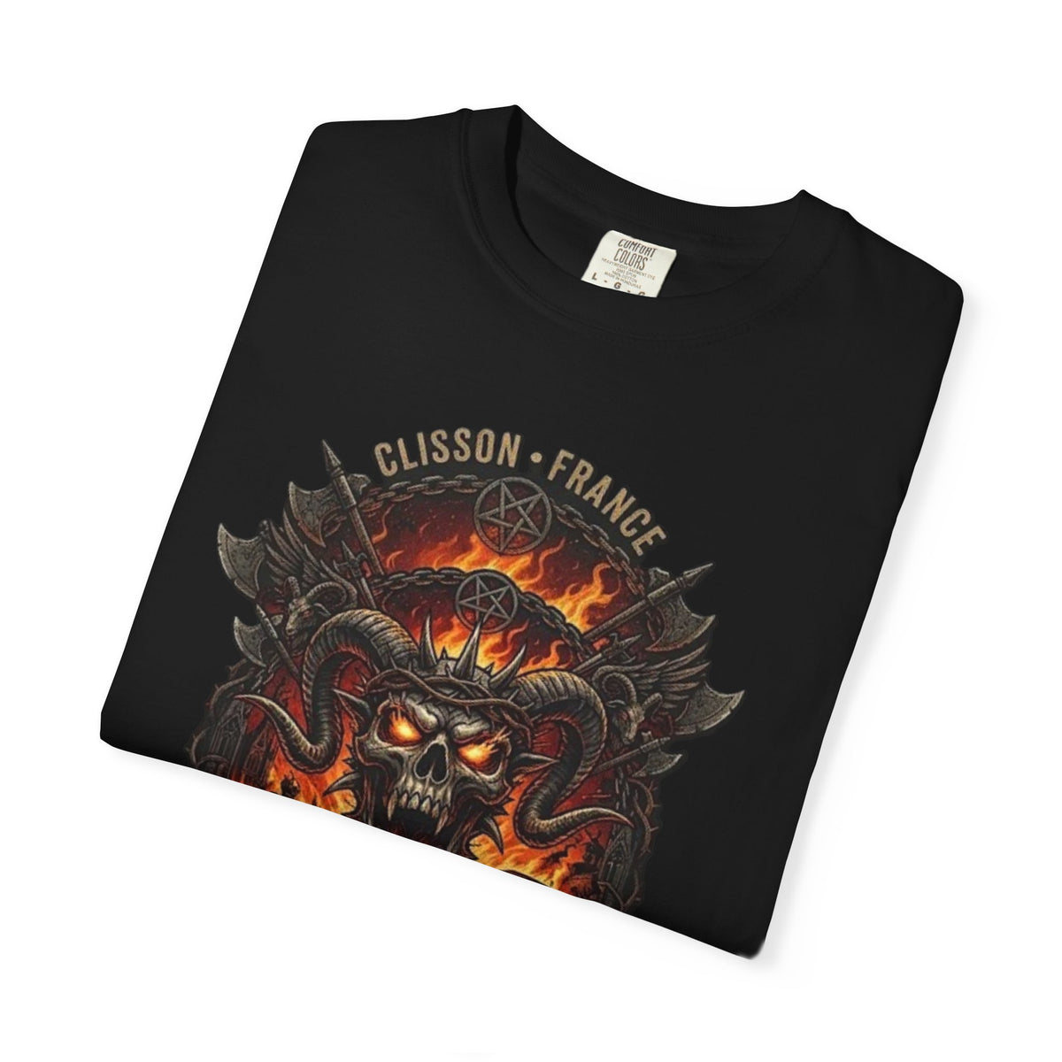Hellfest Skull Flame Illustration T-shirt | Metal Festival Tee