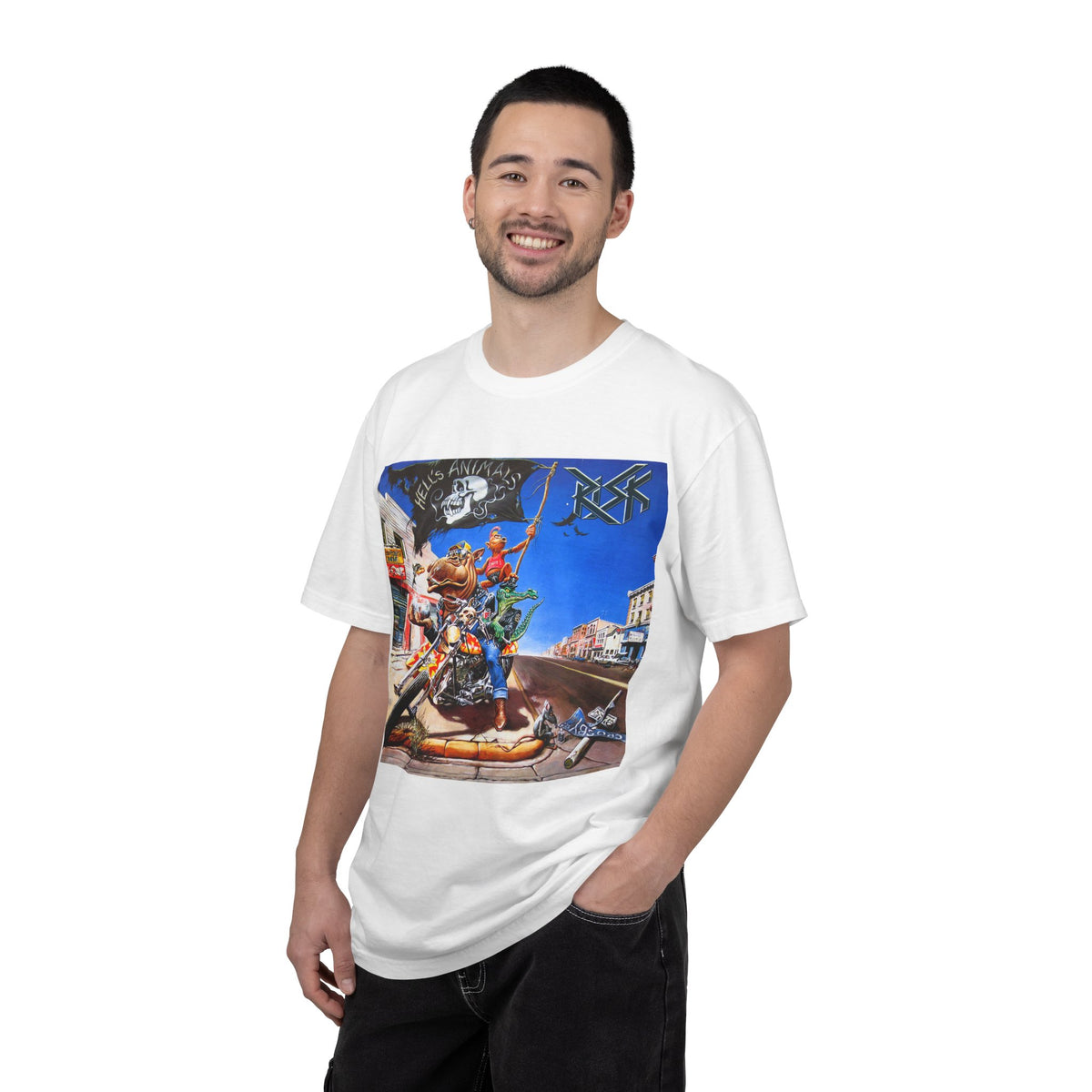 RISK Hell's Animals Album Cover T-Shirt | German Thrash Metal Band Art