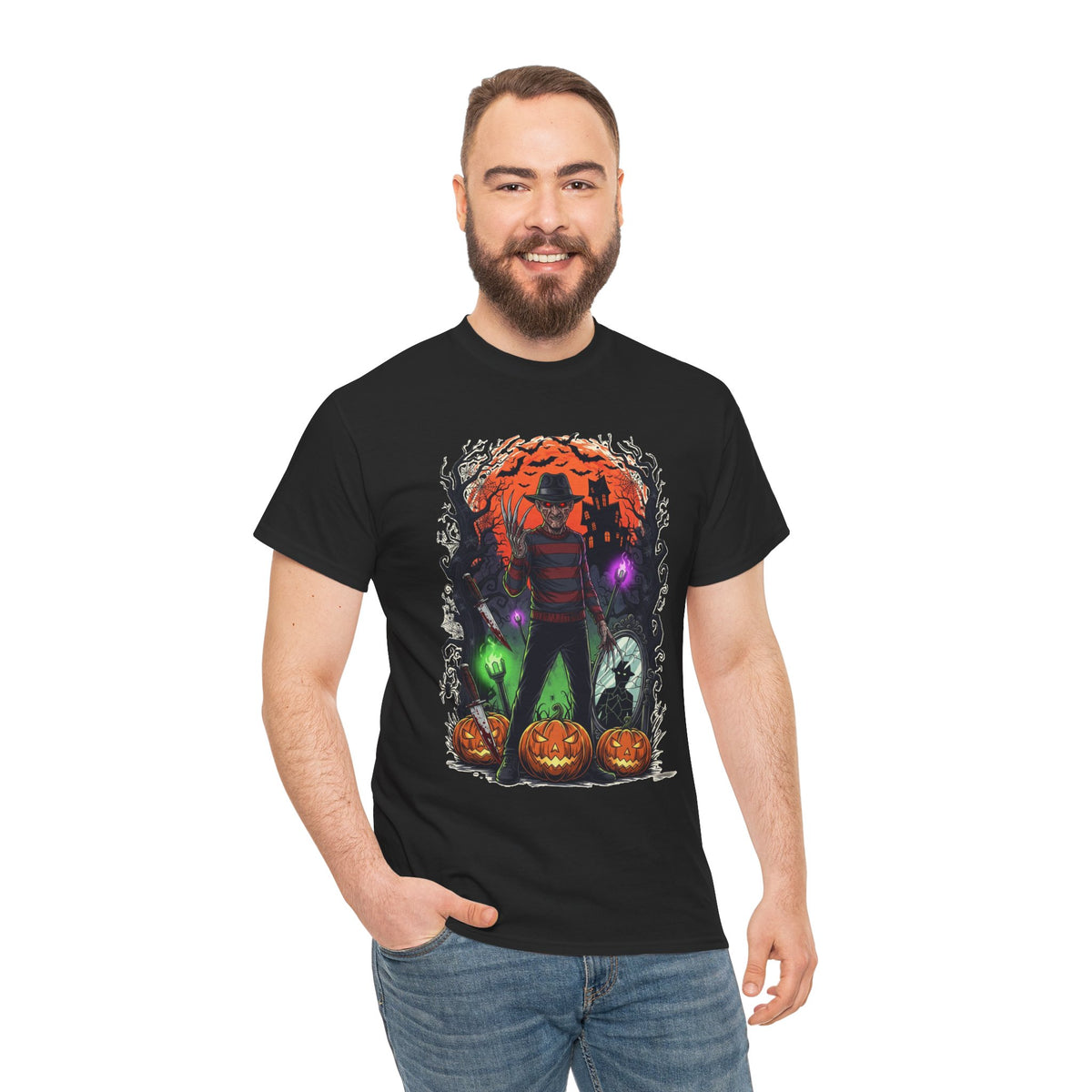 Camiseta de pesadilla de calabaza de Freddy Krueger | Camiseta de terror de Halloween