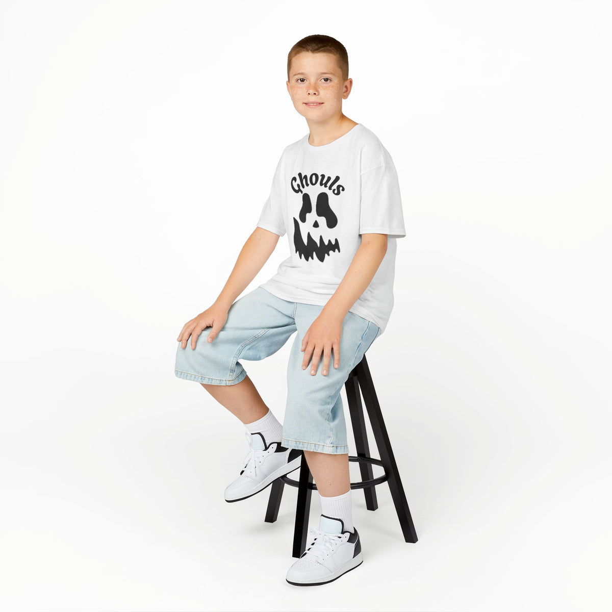 Ghouls Skull Kids Tee | Halloween Spooky Pumpkin Face
