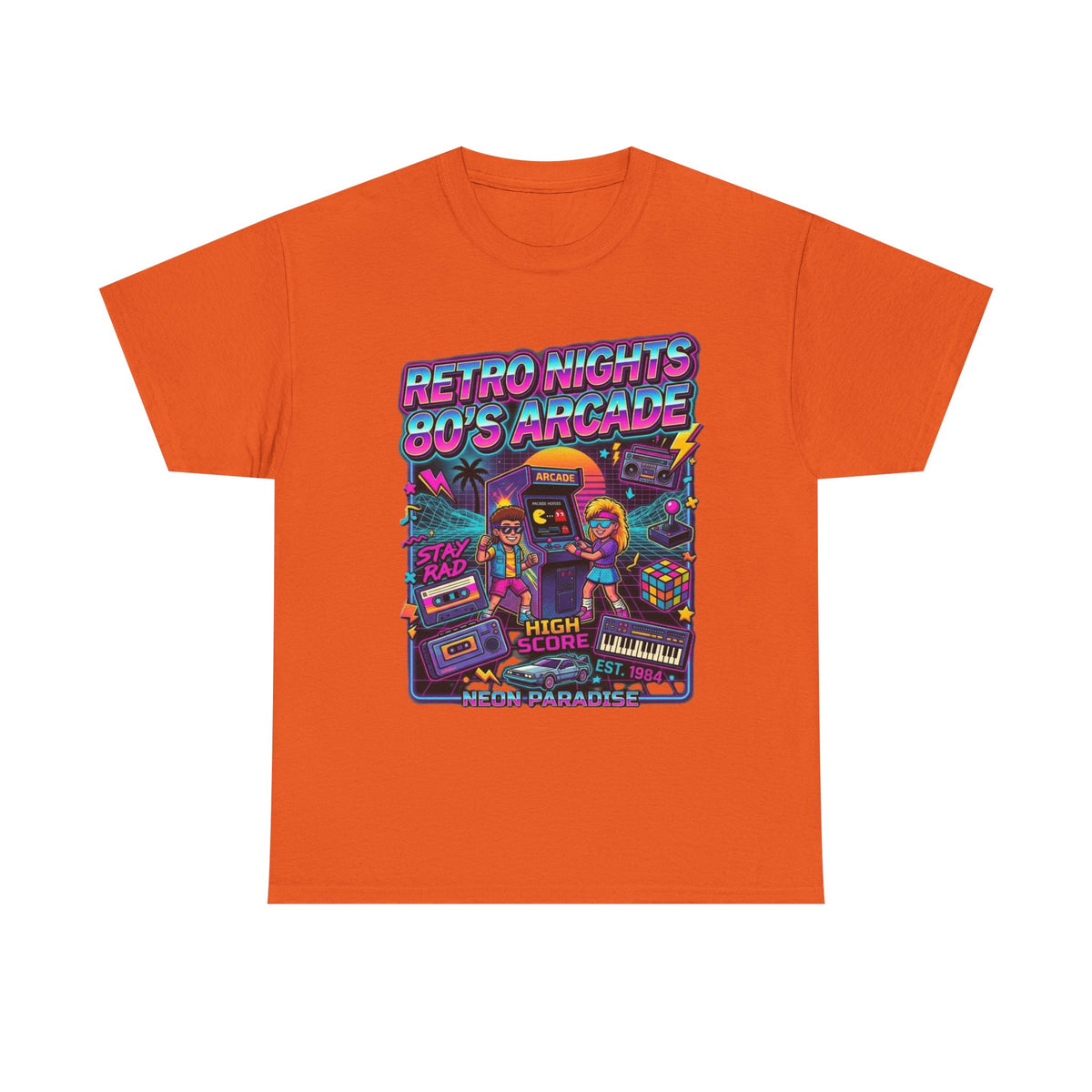 Retro Nights 80s Arcade Tee | Vaporwave Neon Gaming Graphic Shirt