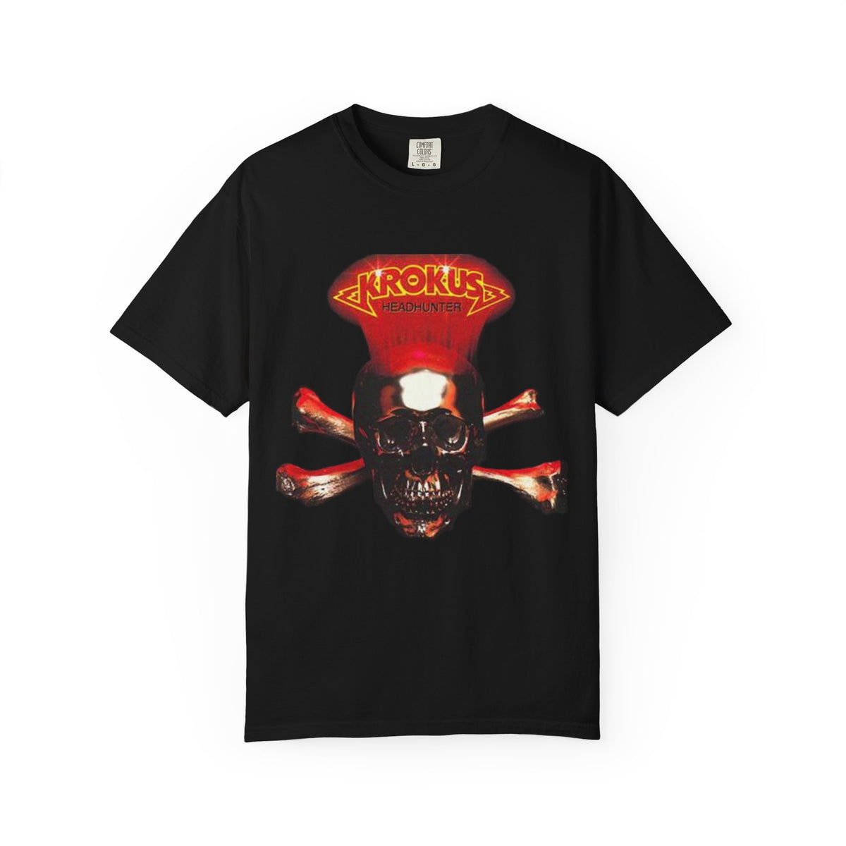 T-shirt Krokus tête de mort avec tibias croisés | T-shirt vintage de groupe de rock