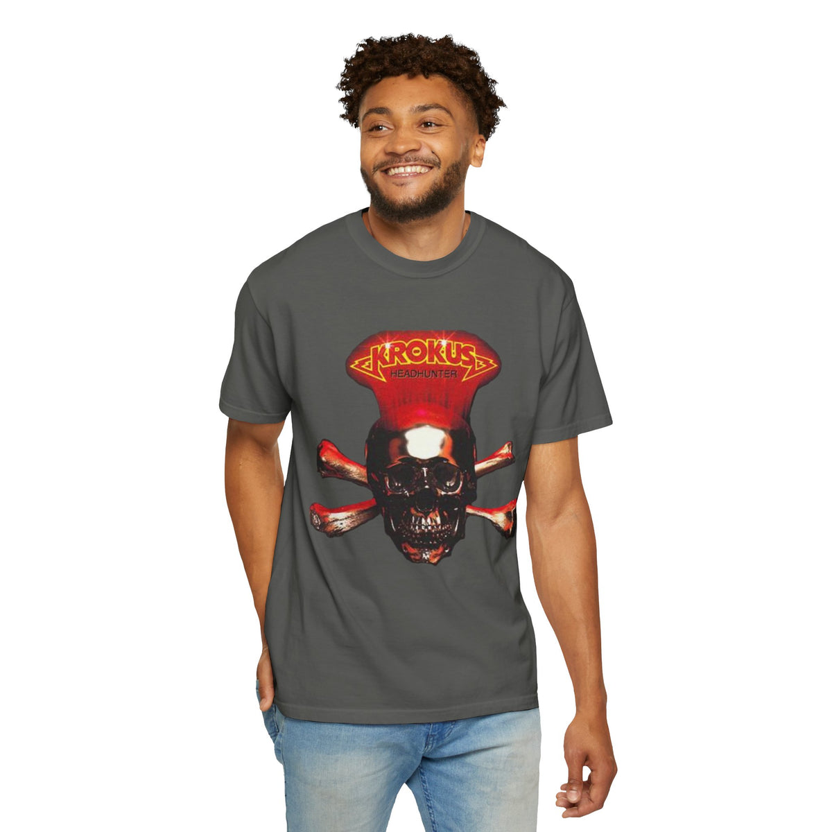 T-shirt Krokus tête de mort avec tibias croisés | T-shirt vintage de groupe de rock