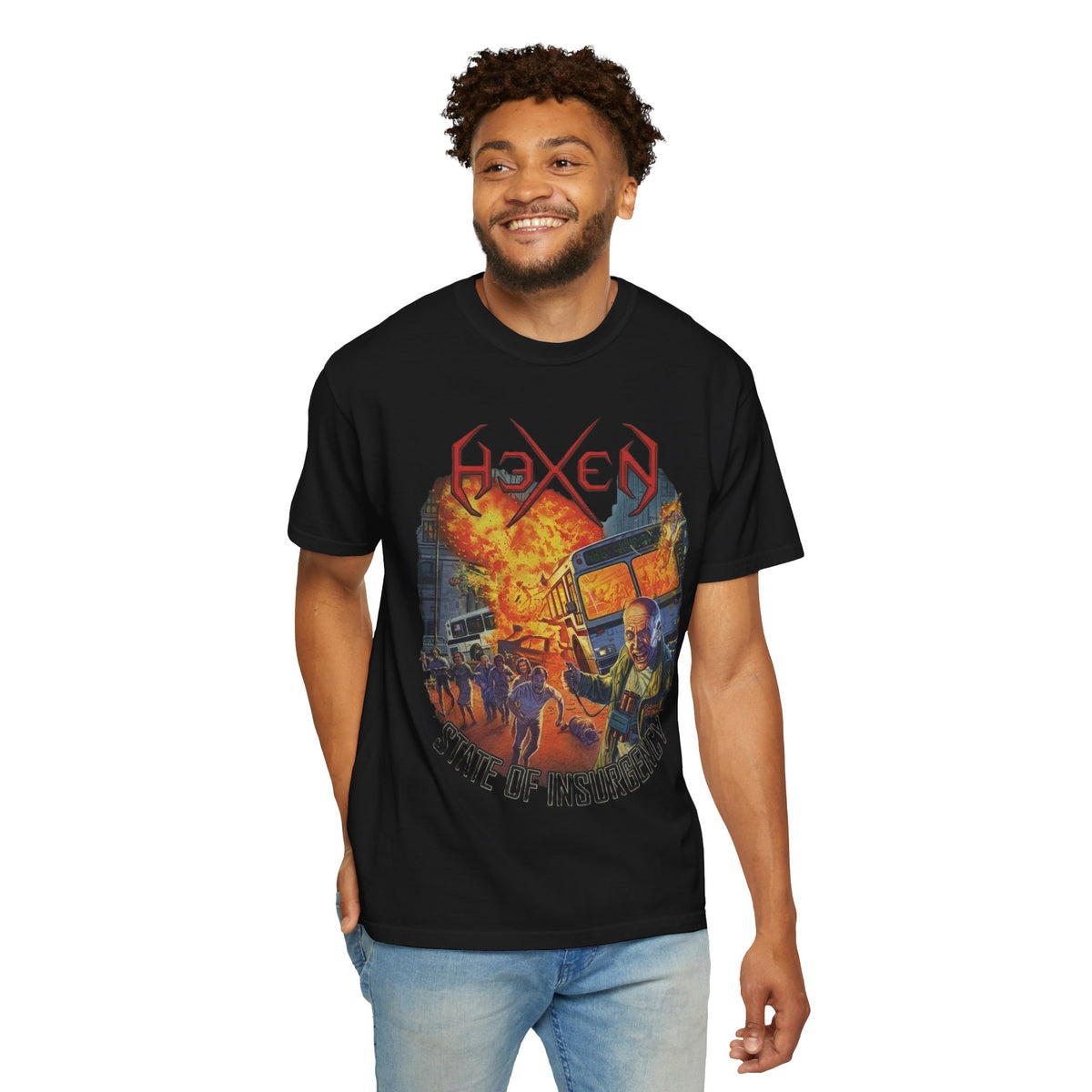 HeXen State Of Insurgency Artwork T-Shirt / American Thrash Metal Band Tee