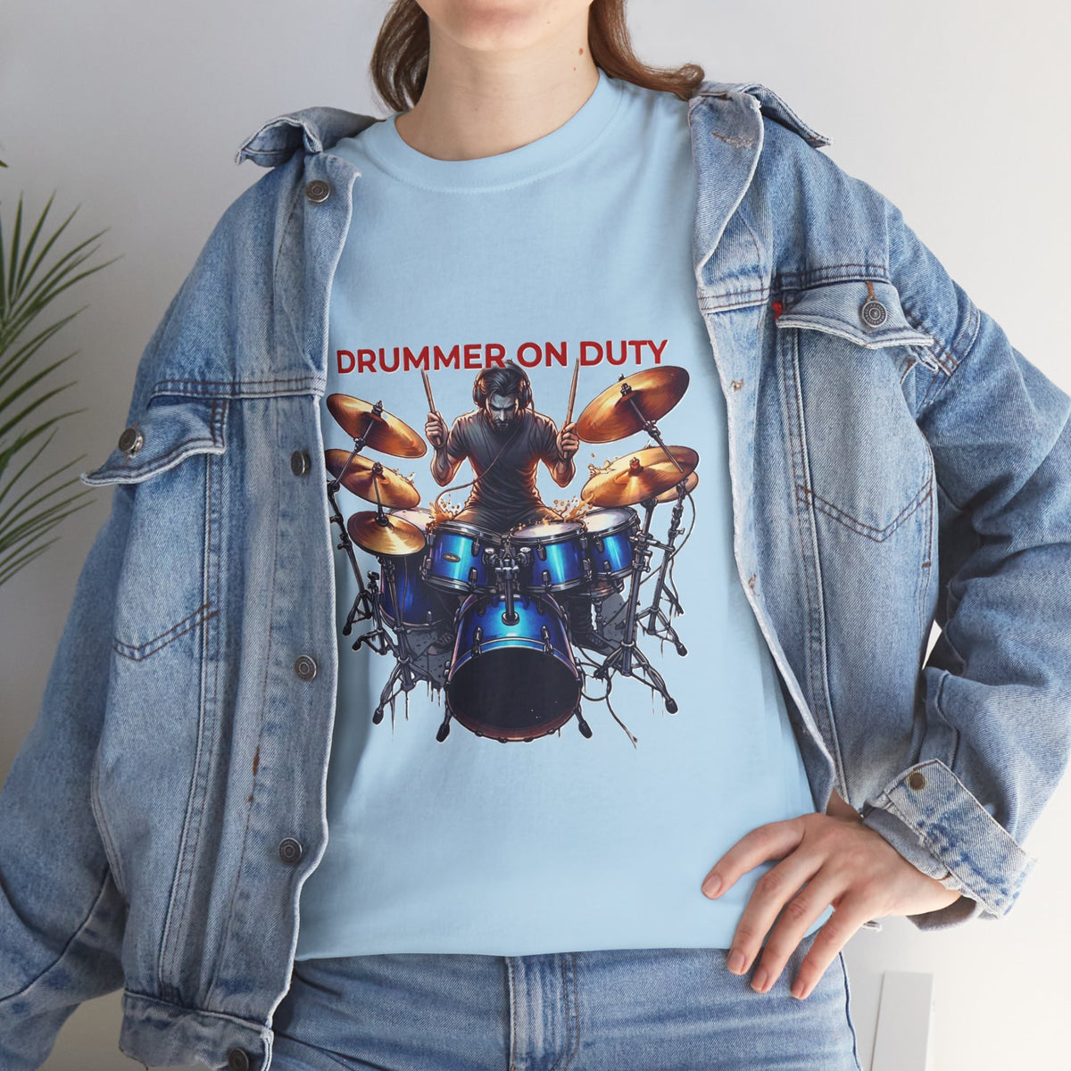 Drummer on Duty Drummer Tee | Drum Set Graphic Tee